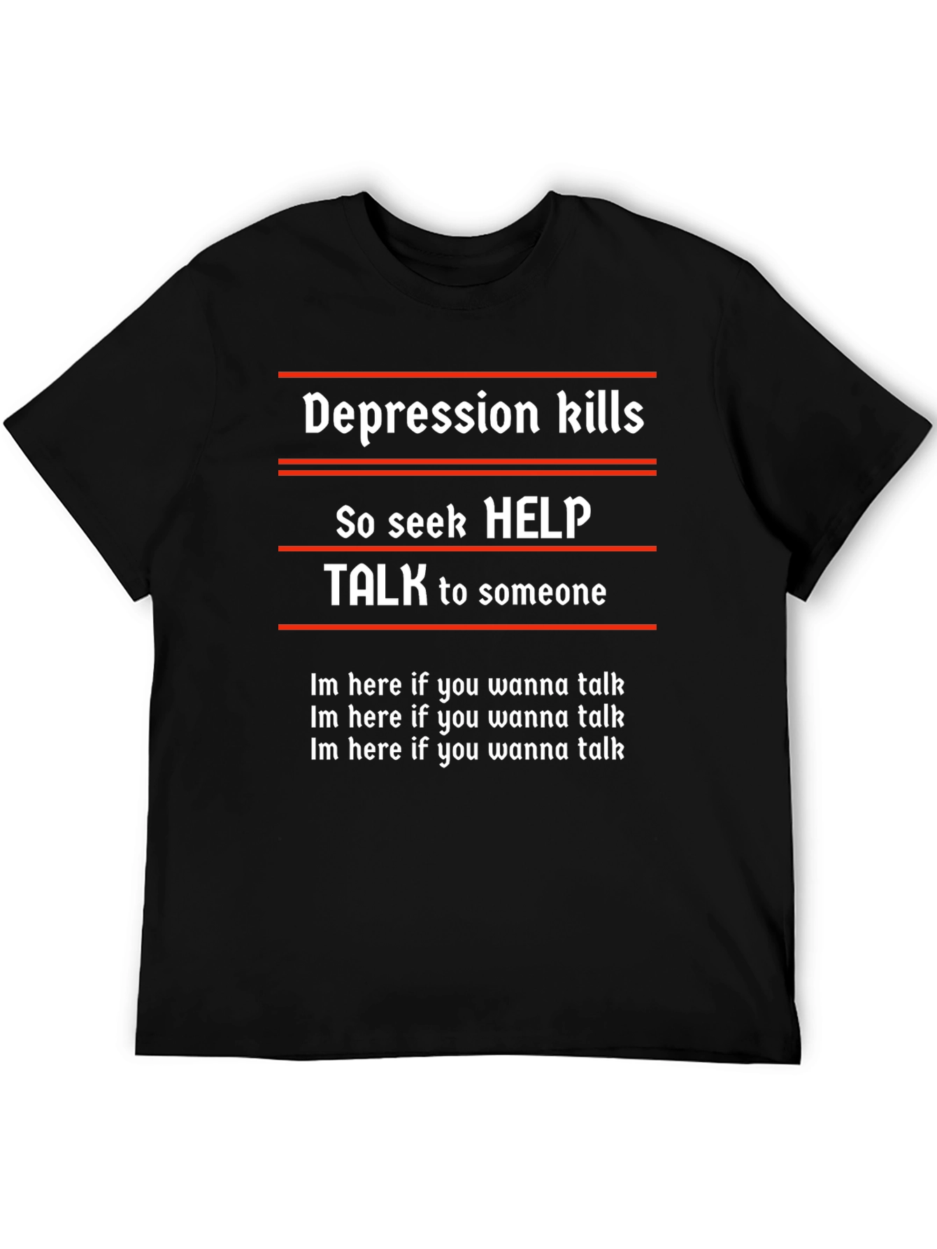 Depression Awareness T-Shirt - Seek Help Talk