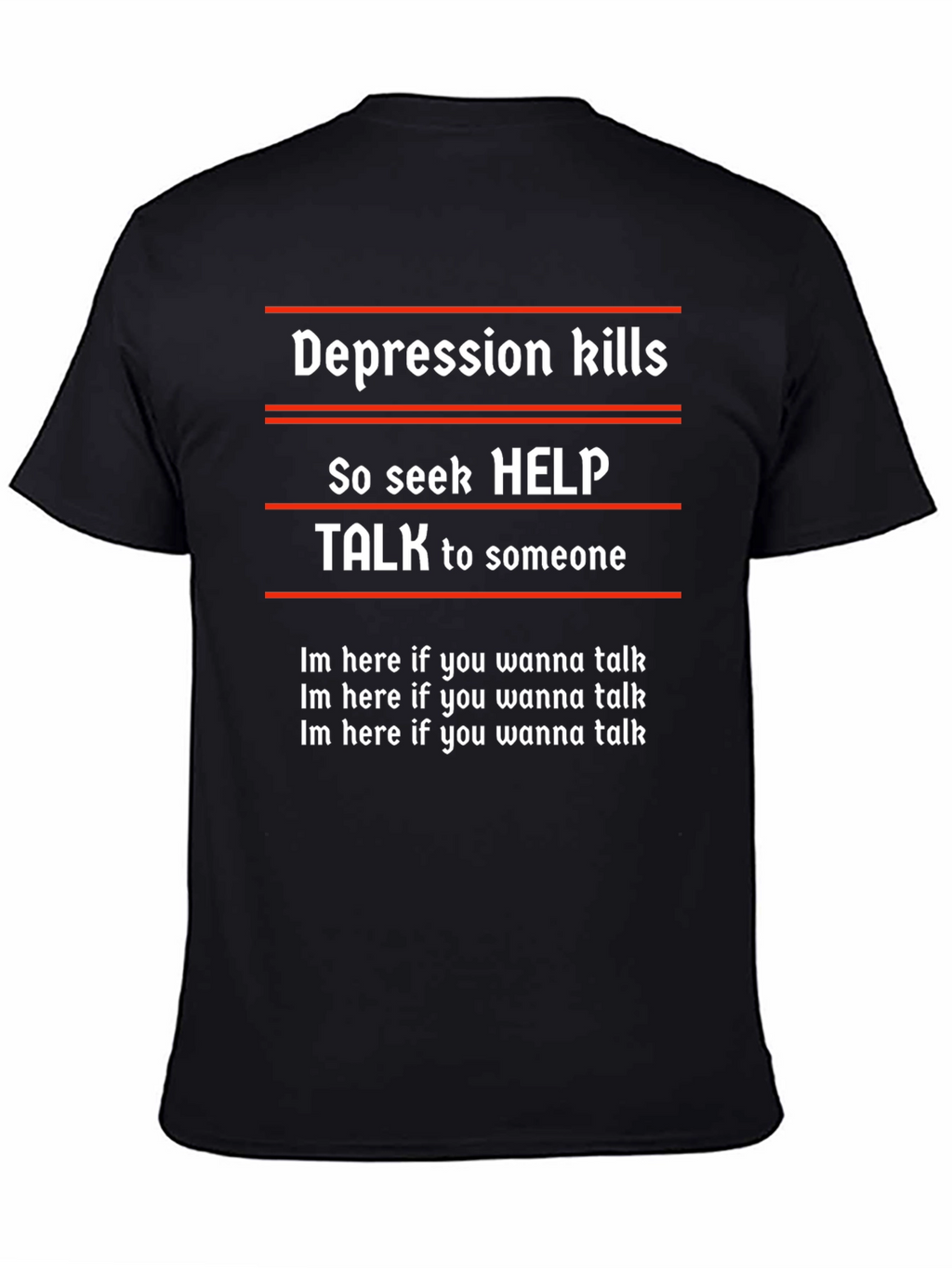 Depression Awareness T-Shirt - Seek Help Talk
