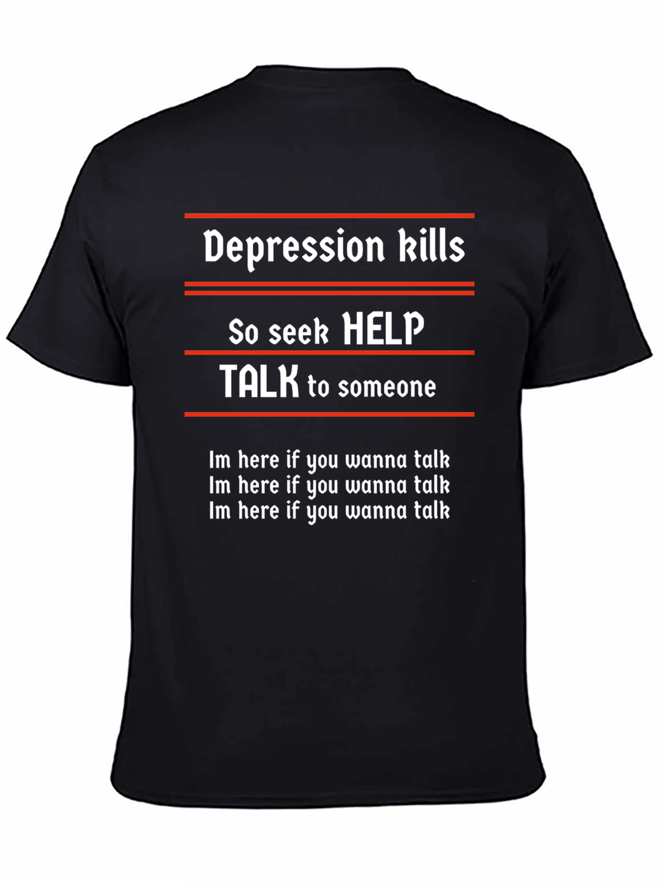 Depression Awareness T-Shirt - Seek Help Talk