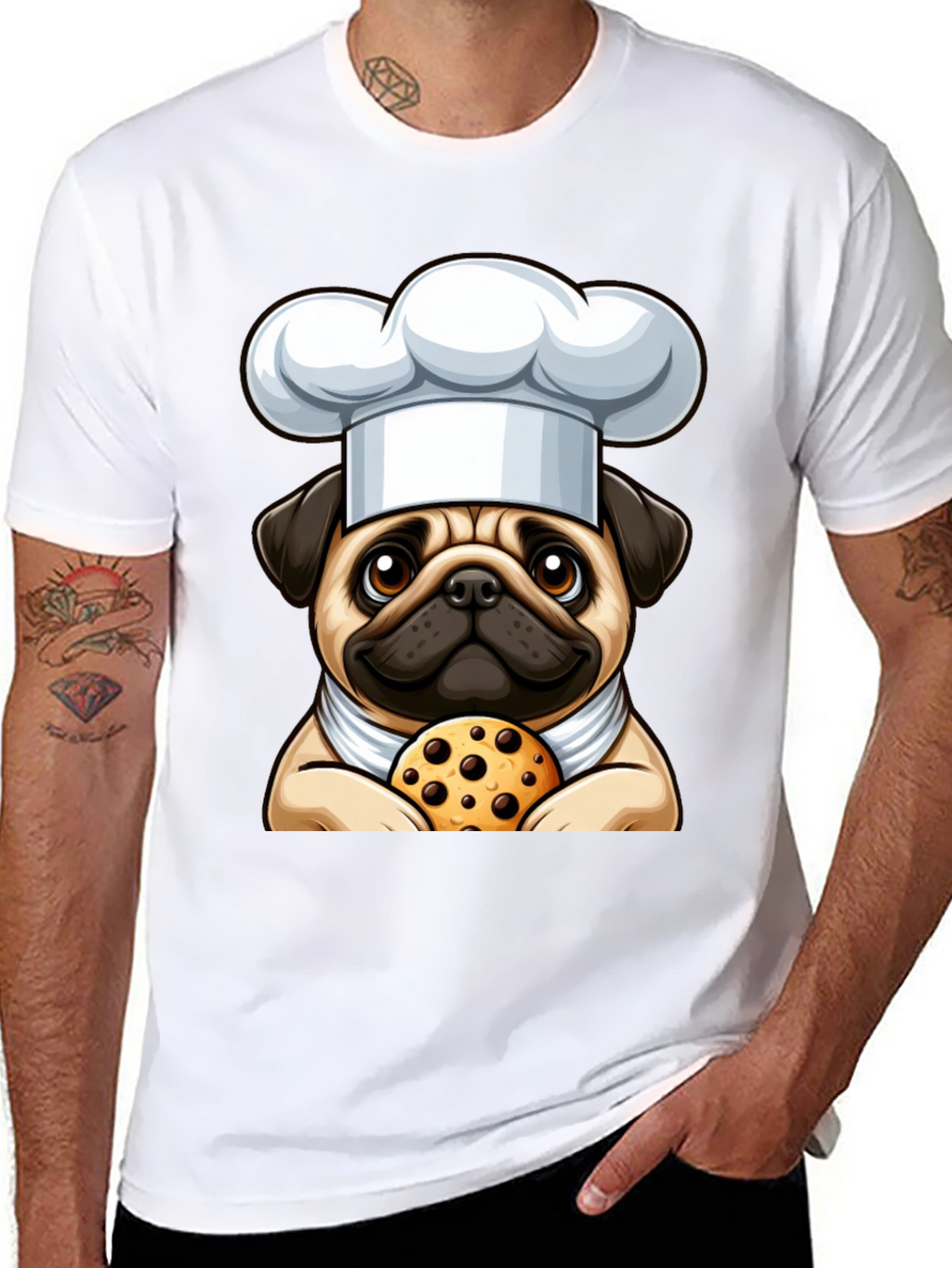 Pug Chef Cookie T-Shirt