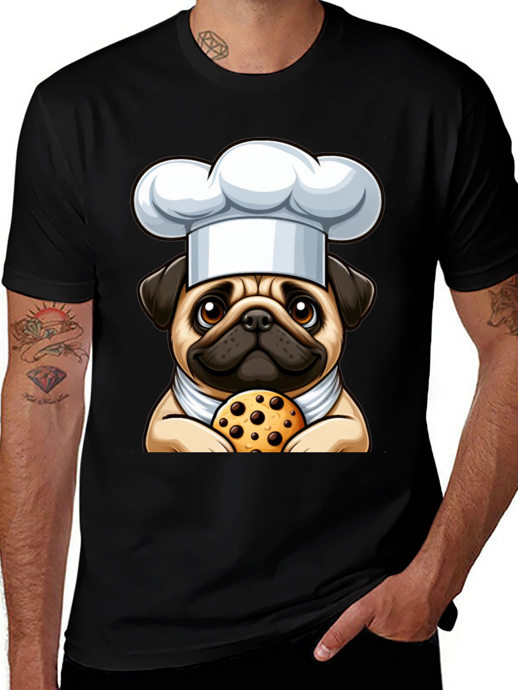 Pug Chef Cookie T-Shirt