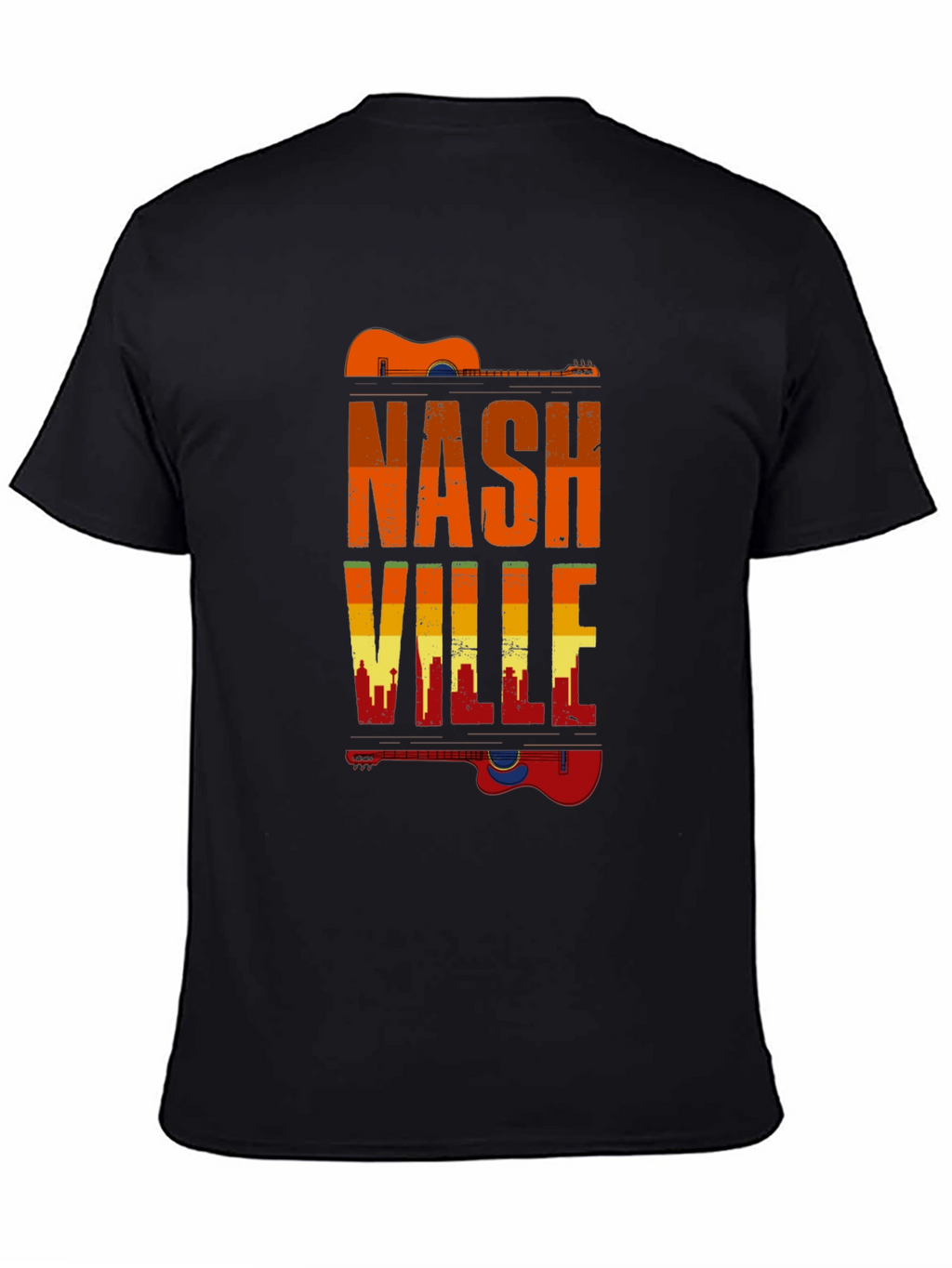 Nashville Guitar Skyline Graphic T-Shirt