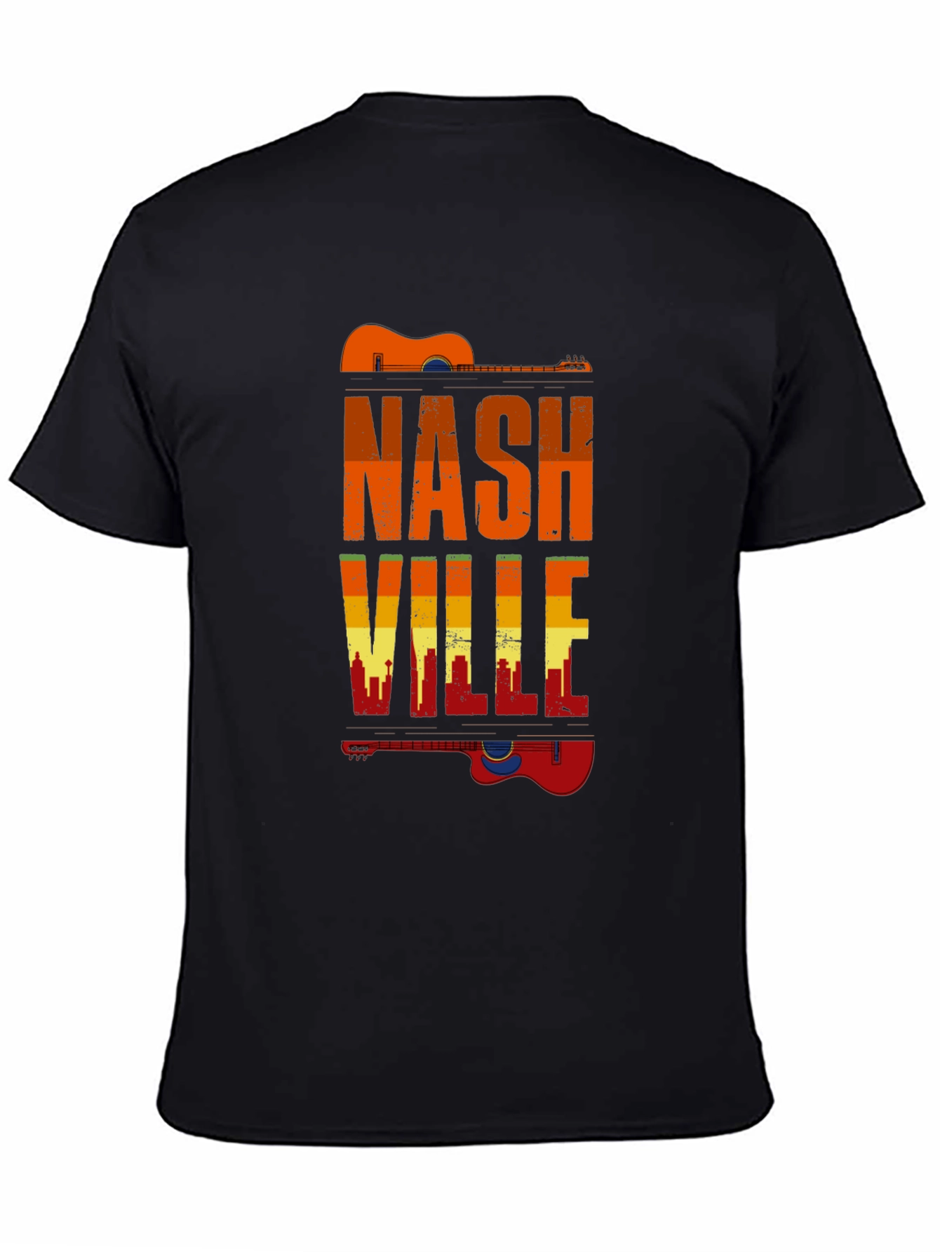 Nashville Guitar Skyline Graphic T-Shirt
