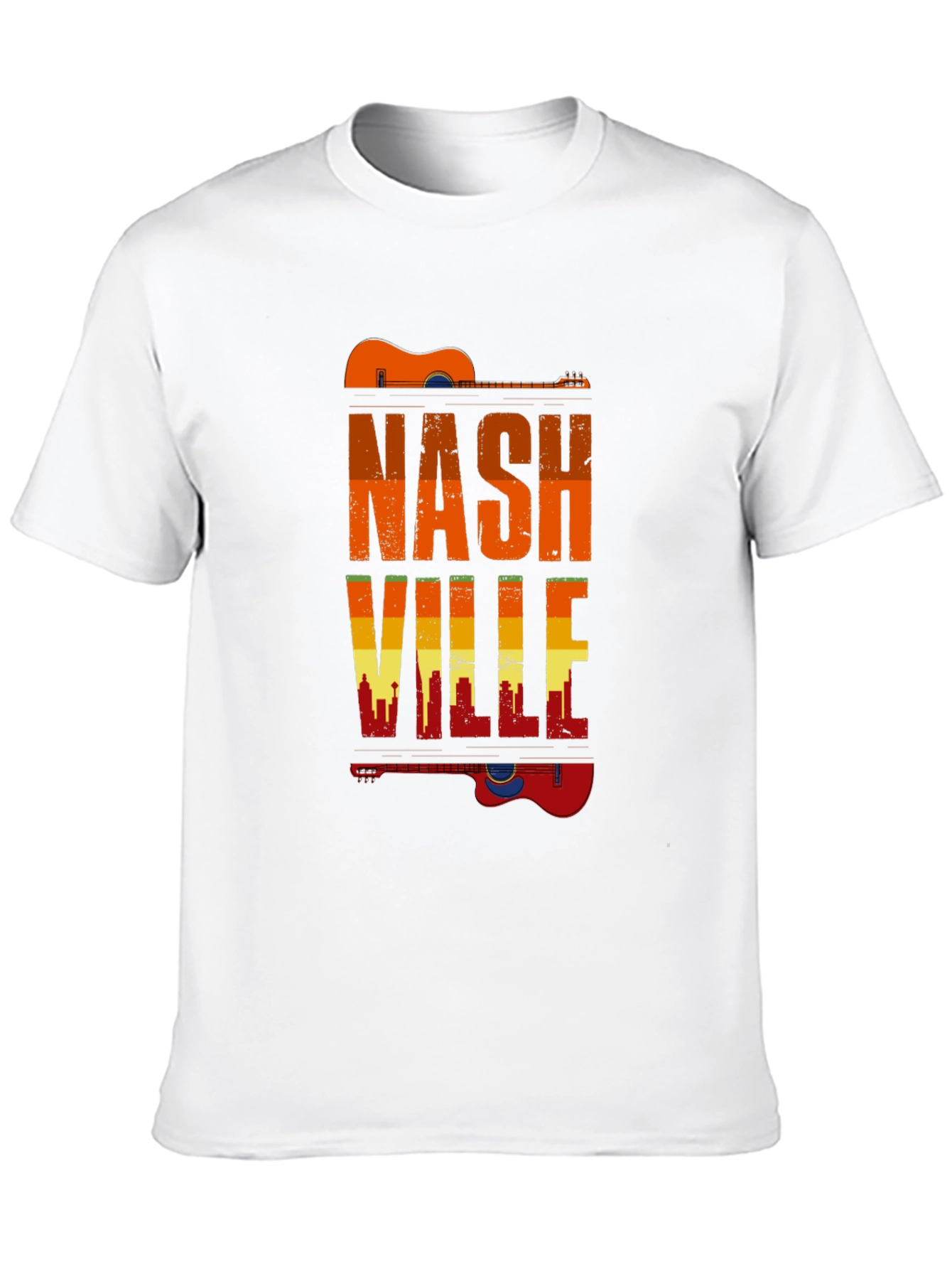 Nashville Guitar Skyline Graphic T-Shirt