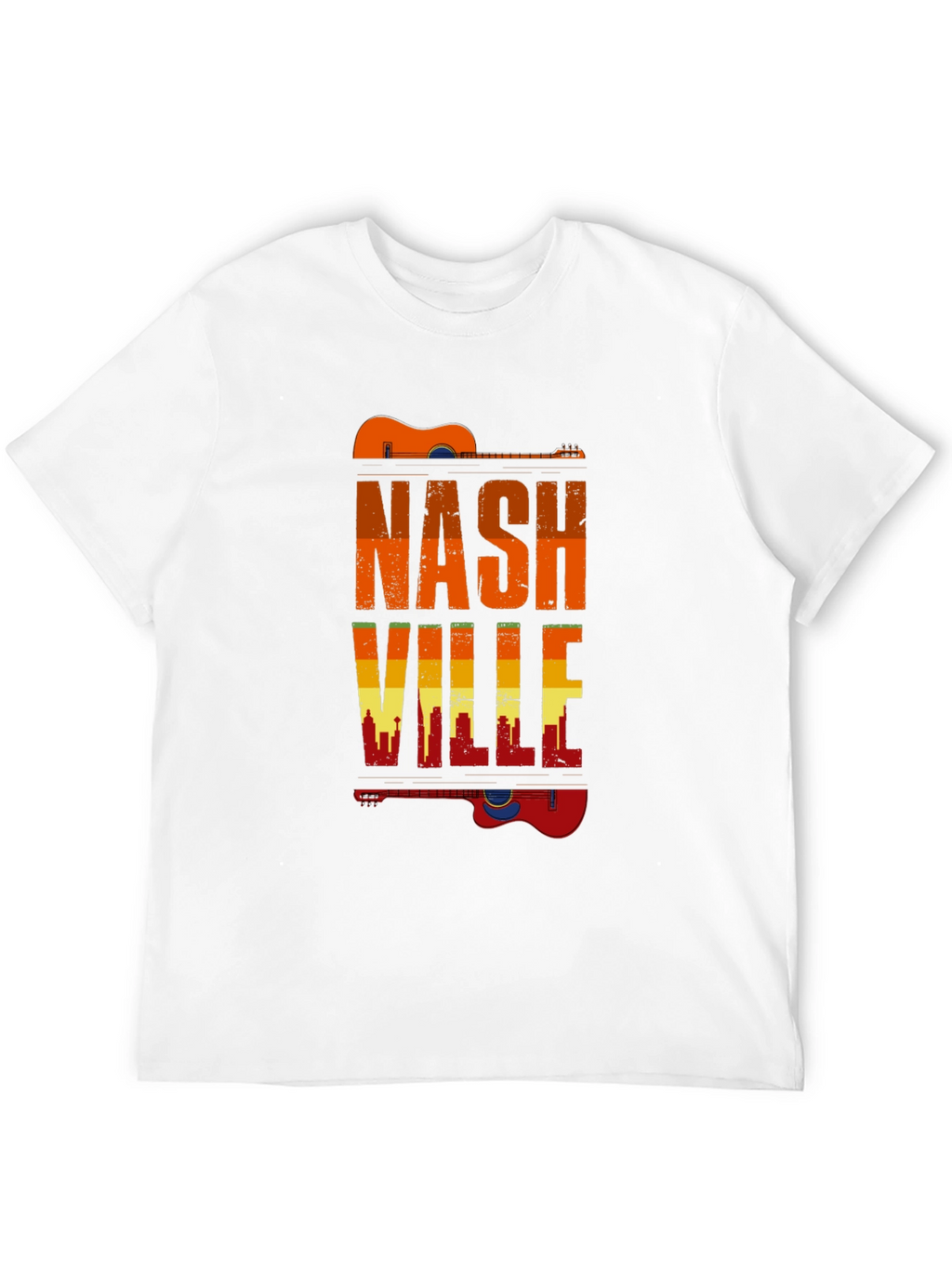 Nashville Guitar Skyline Graphic T-Shirt