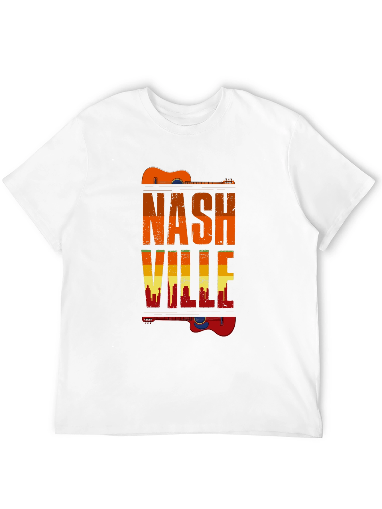 Nashville Guitar Skyline Graphic T-Shirt