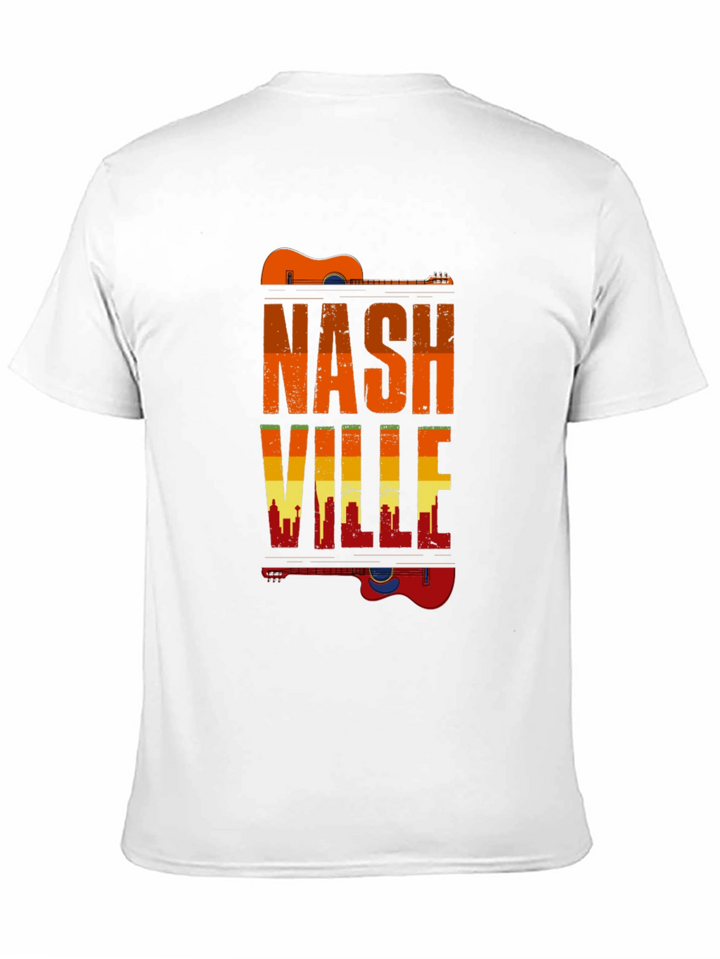 Nashville Guitar Skyline Graphic T-Shirt