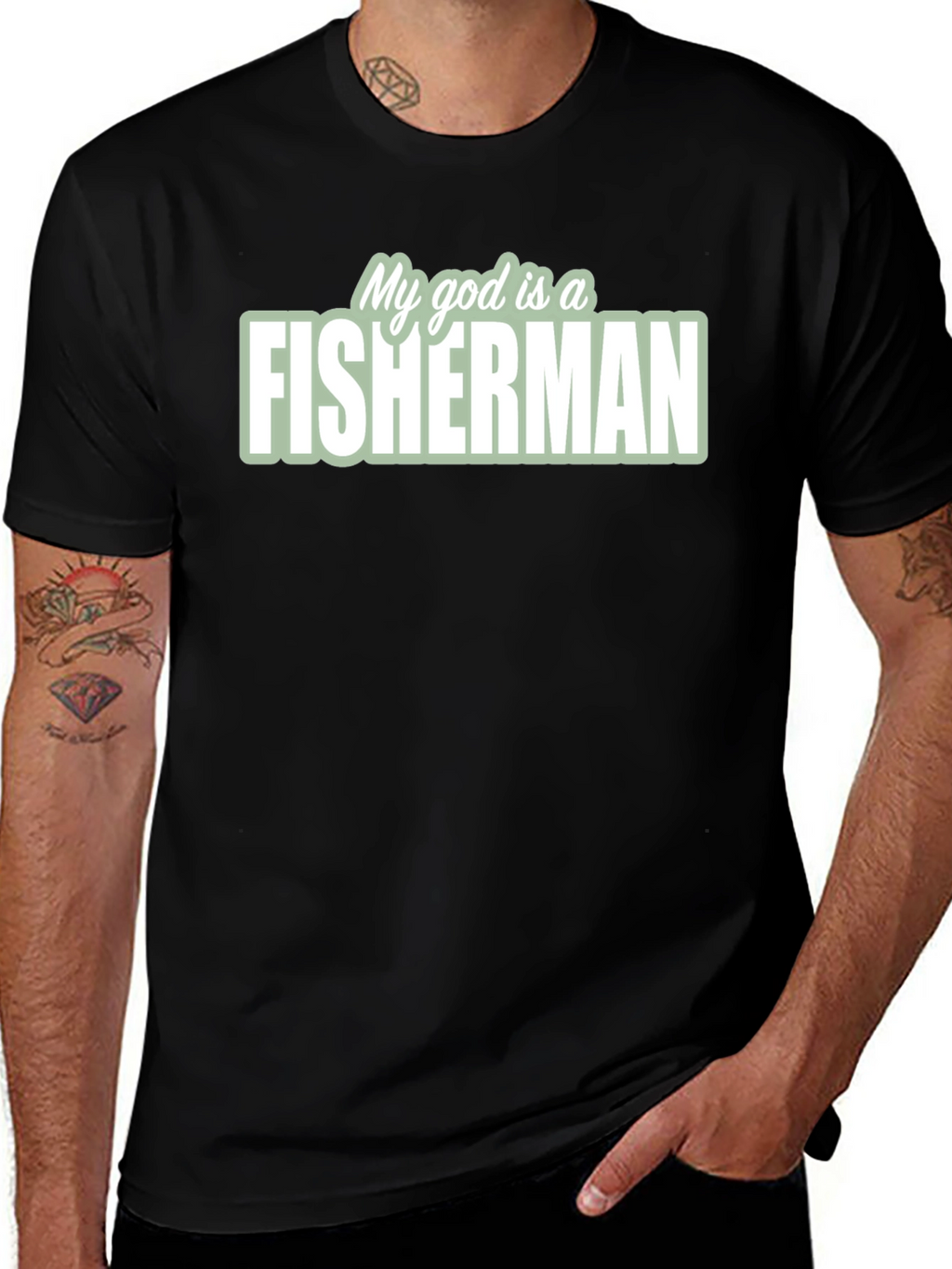 My God is a Fisherman T-Shirt - Black
