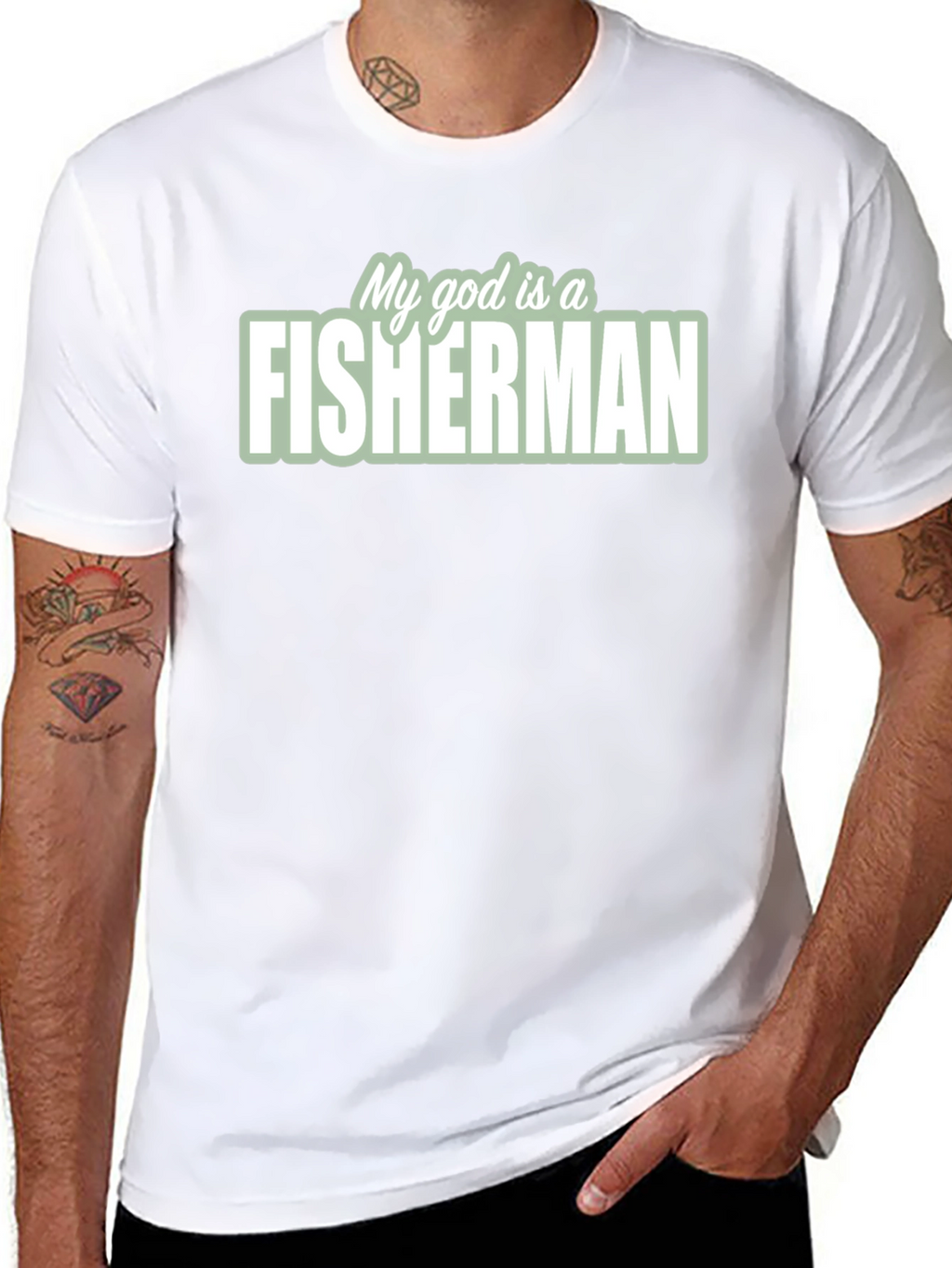 My God is a Fisherman T-Shirt - Black