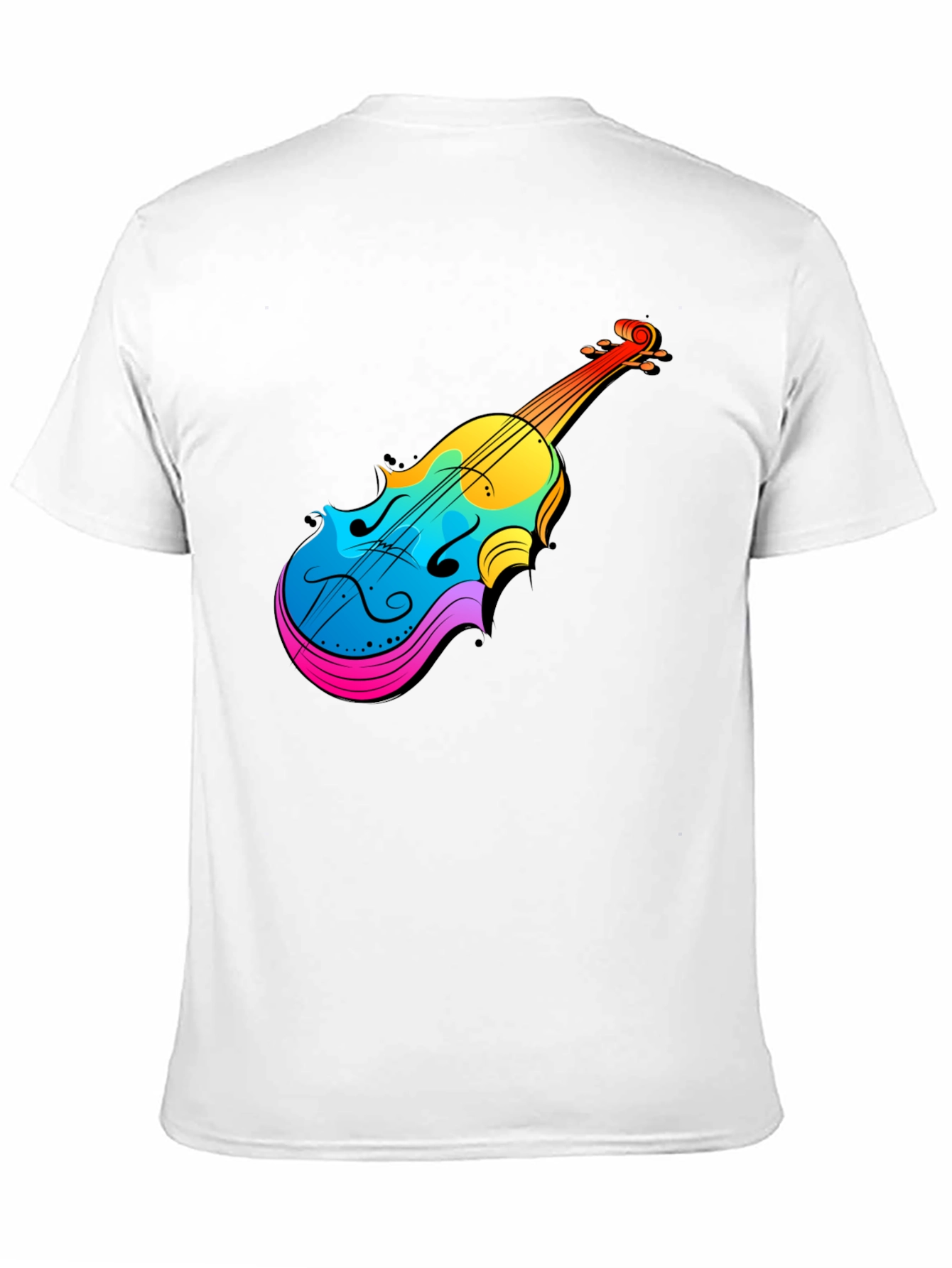 Colorful Violin Graphic Tee - Music Lovers T-Shirt