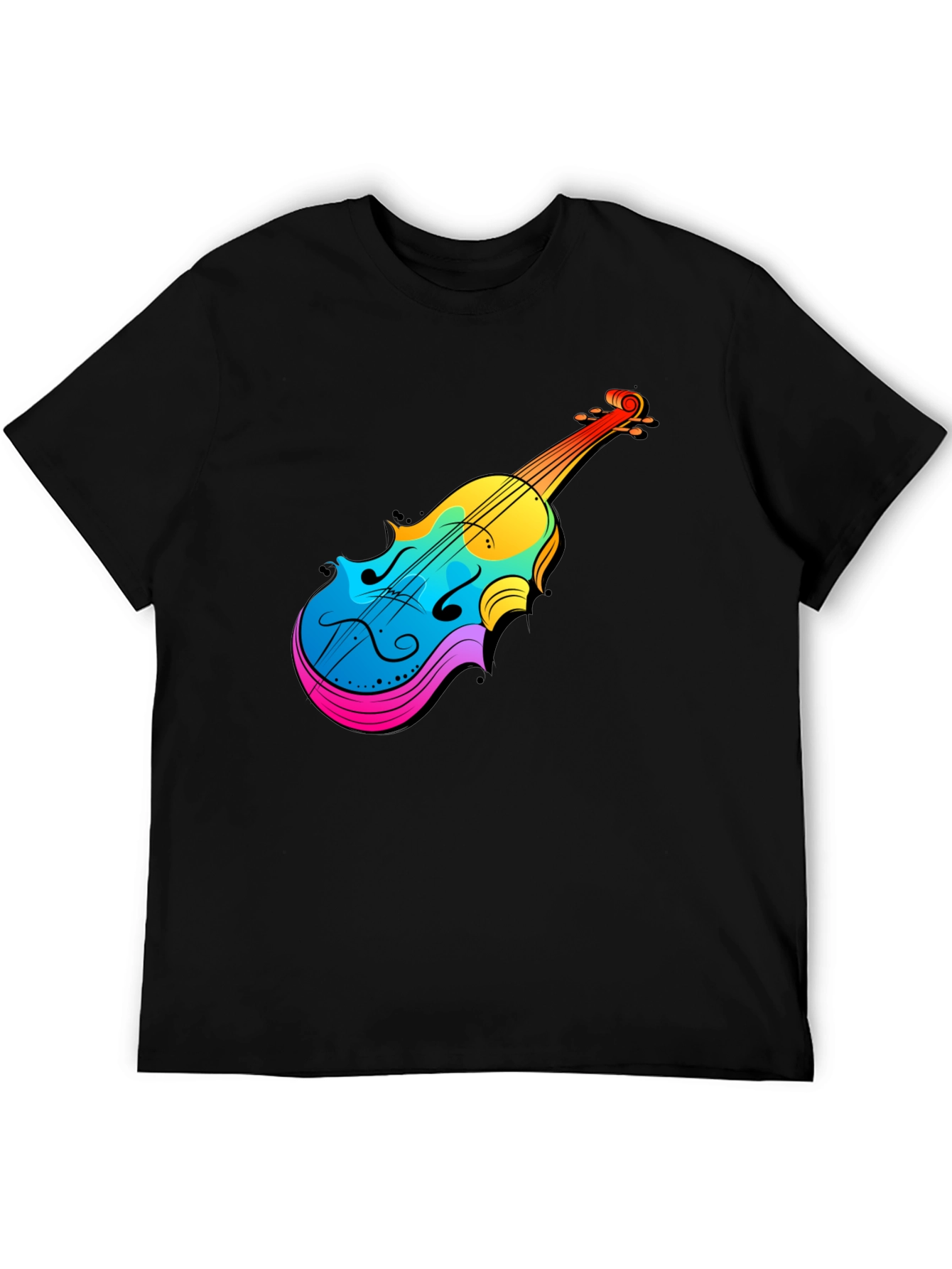 Colorful Violin Graphic Tee - Music Lovers T-Shirt