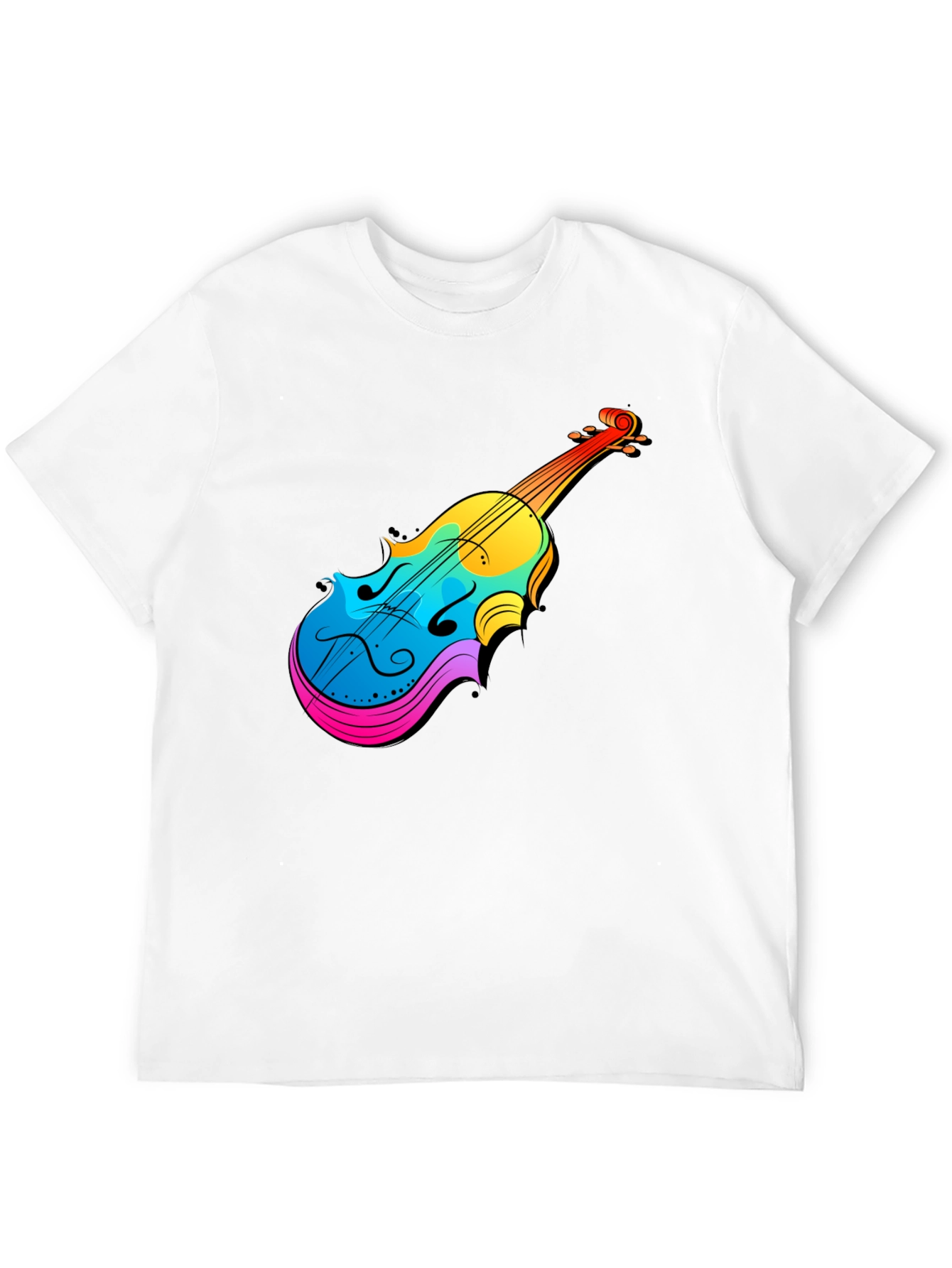 Colorful Violin Graphic Tee - Music Lovers T-Shirt