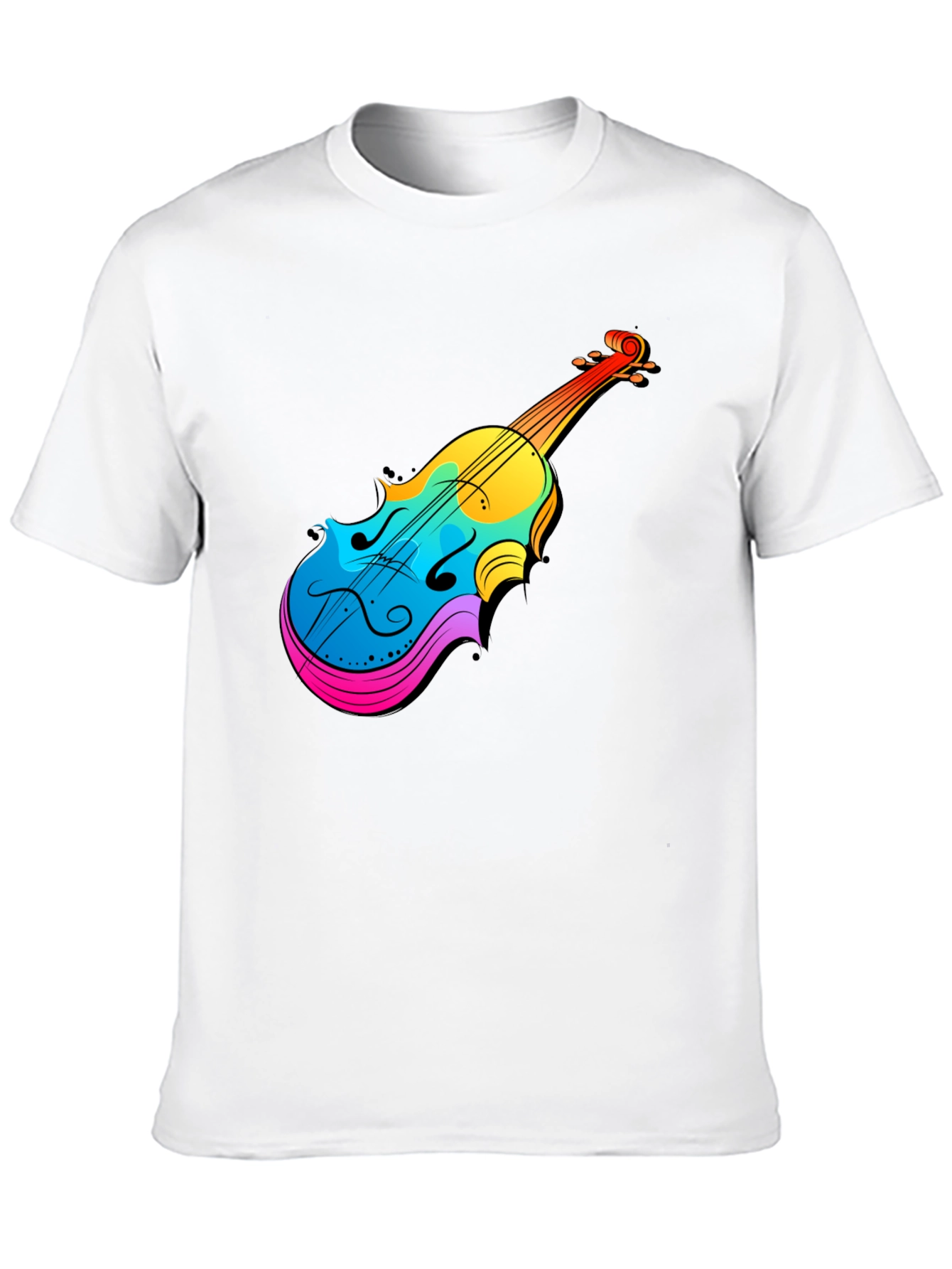 Colorful Violin Graphic Tee - Music Lovers T-Shirt
