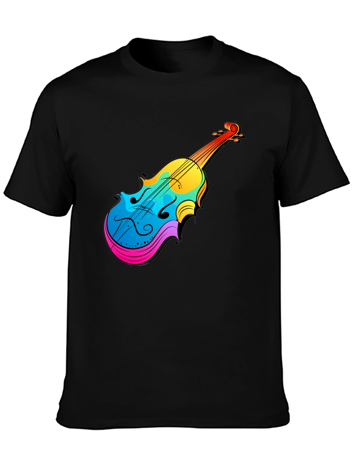 Colorful Violin Graphic Tee - Music Lovers T-Shirt