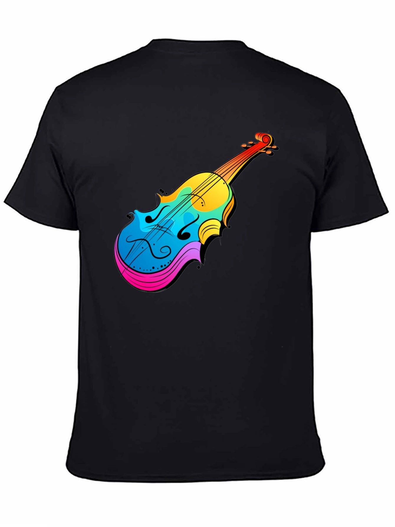 Colorful Violin Graphic Tee - Music Lovers T-Shirt