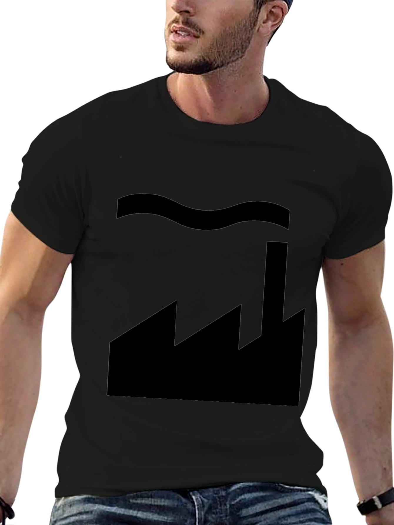 Factory Silhouette Graphic Tee - Soft Cotton Blend
