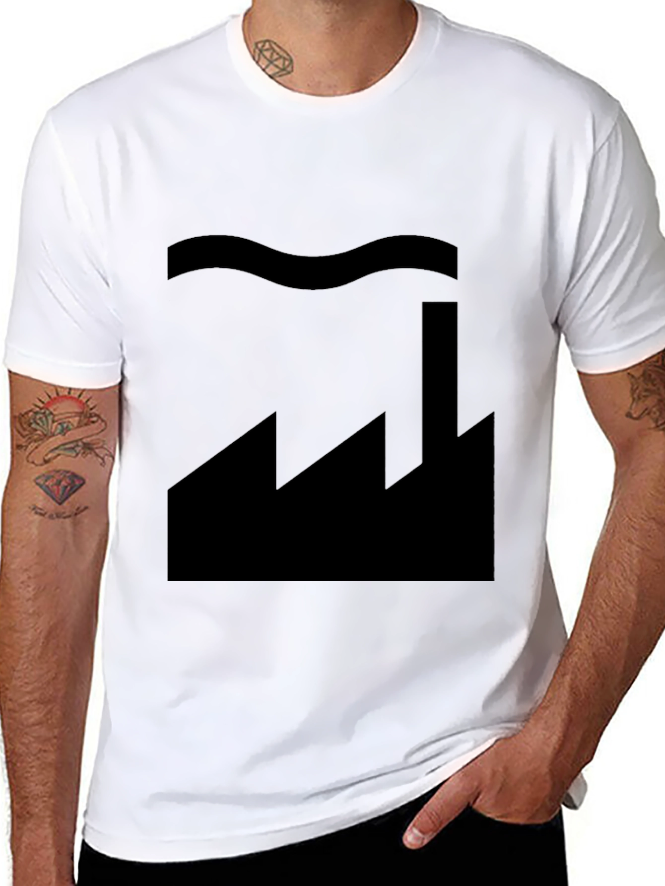 Factory Silhouette Graphic Tee - Soft Cotton Blend