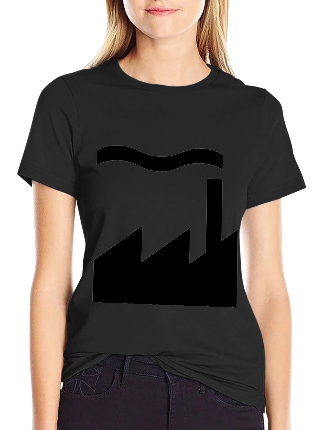 Factory Silhouette Graphic Tee - Soft Cotton Blend