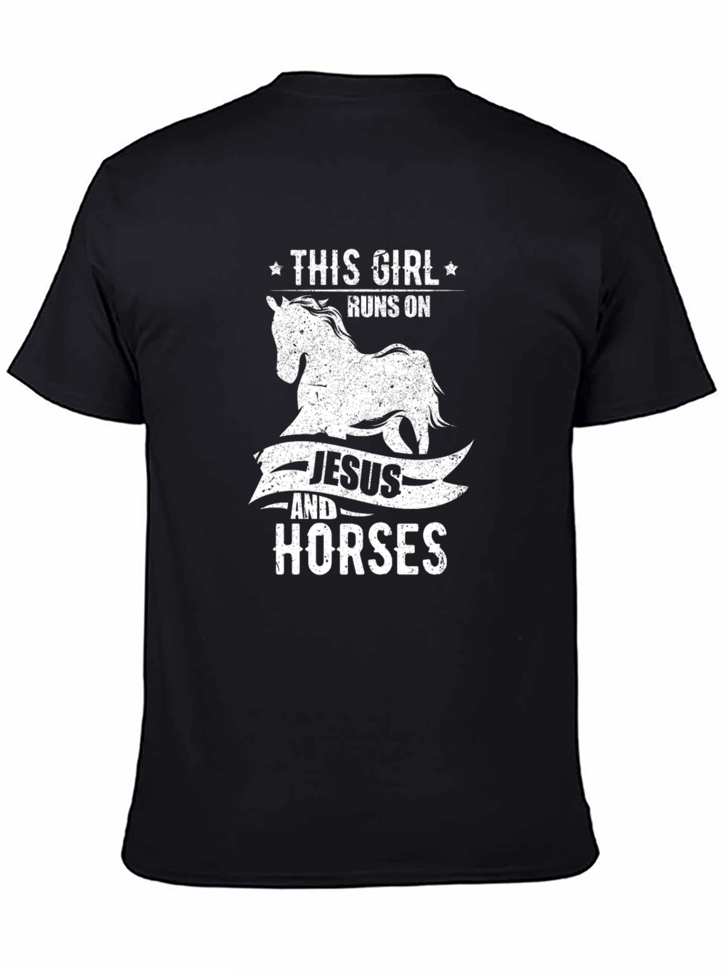 This Girl Runs on Jesus and Horses T-Shirt