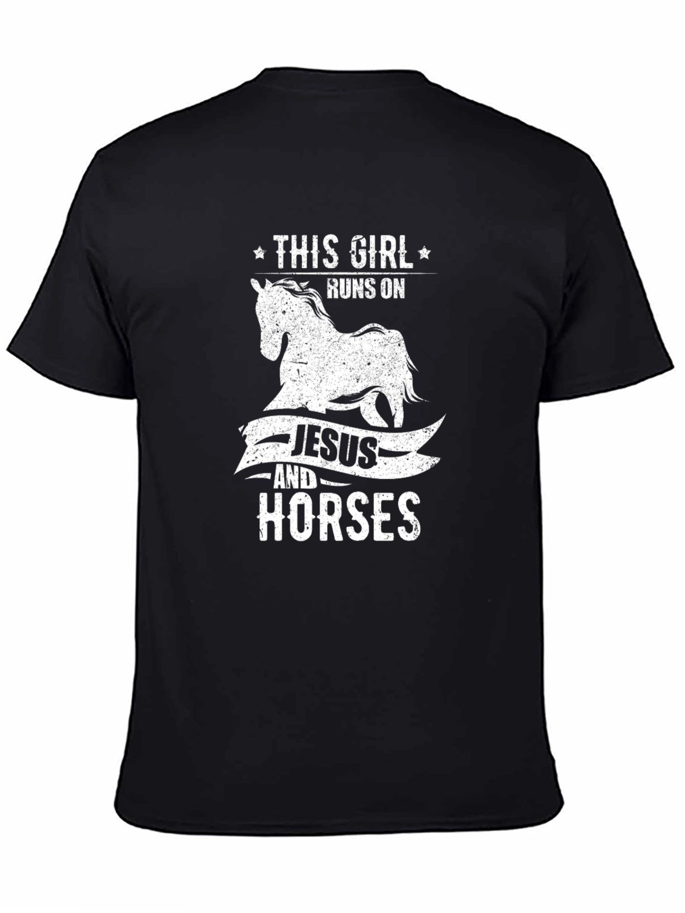 This Girl Runs on Jesus and Horses T-Shirt