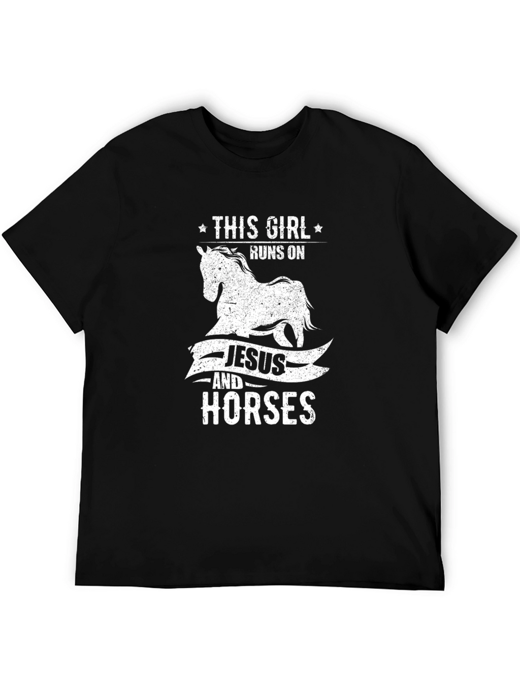 This Girl Runs on Jesus and Horses T-Shirt