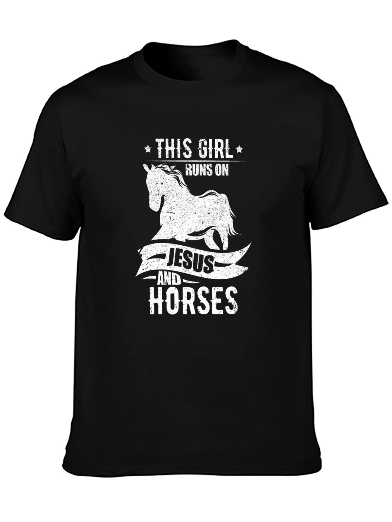 This Girl Runs on Jesus and Horses T-Shirt
