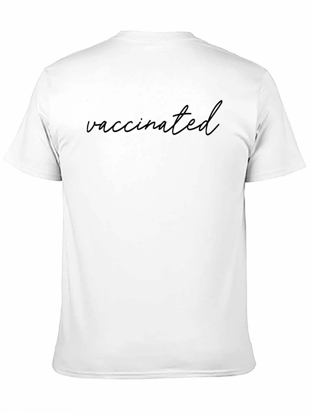 Vaccinated Black T-Shirt Crew Neck Short Sleeve