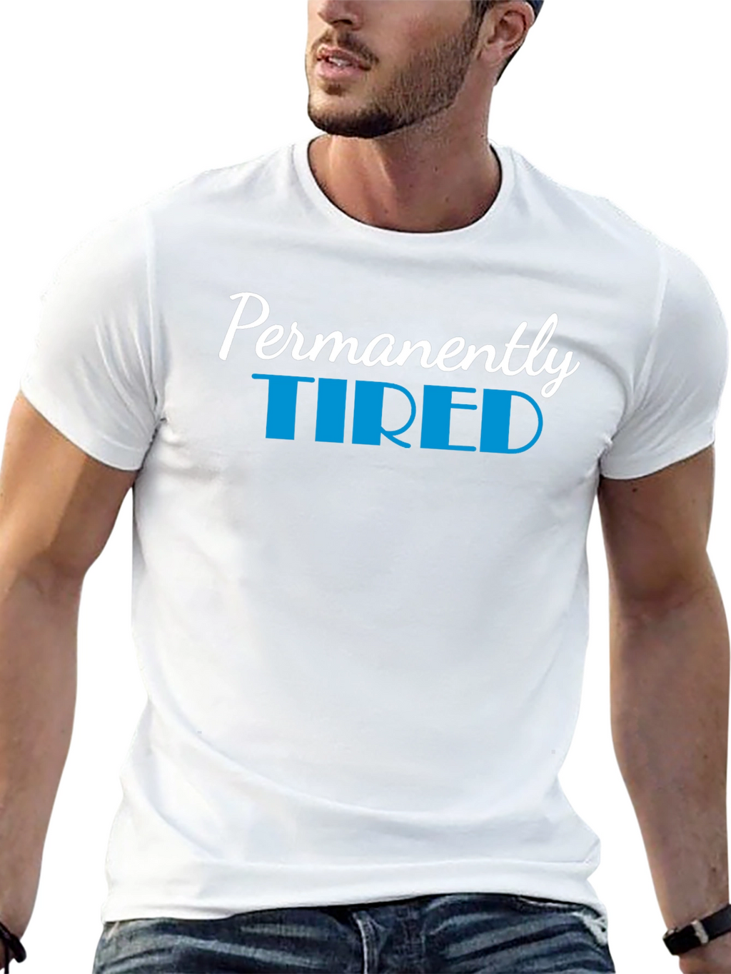 Permanently Tired Black Graphic T-Shirt