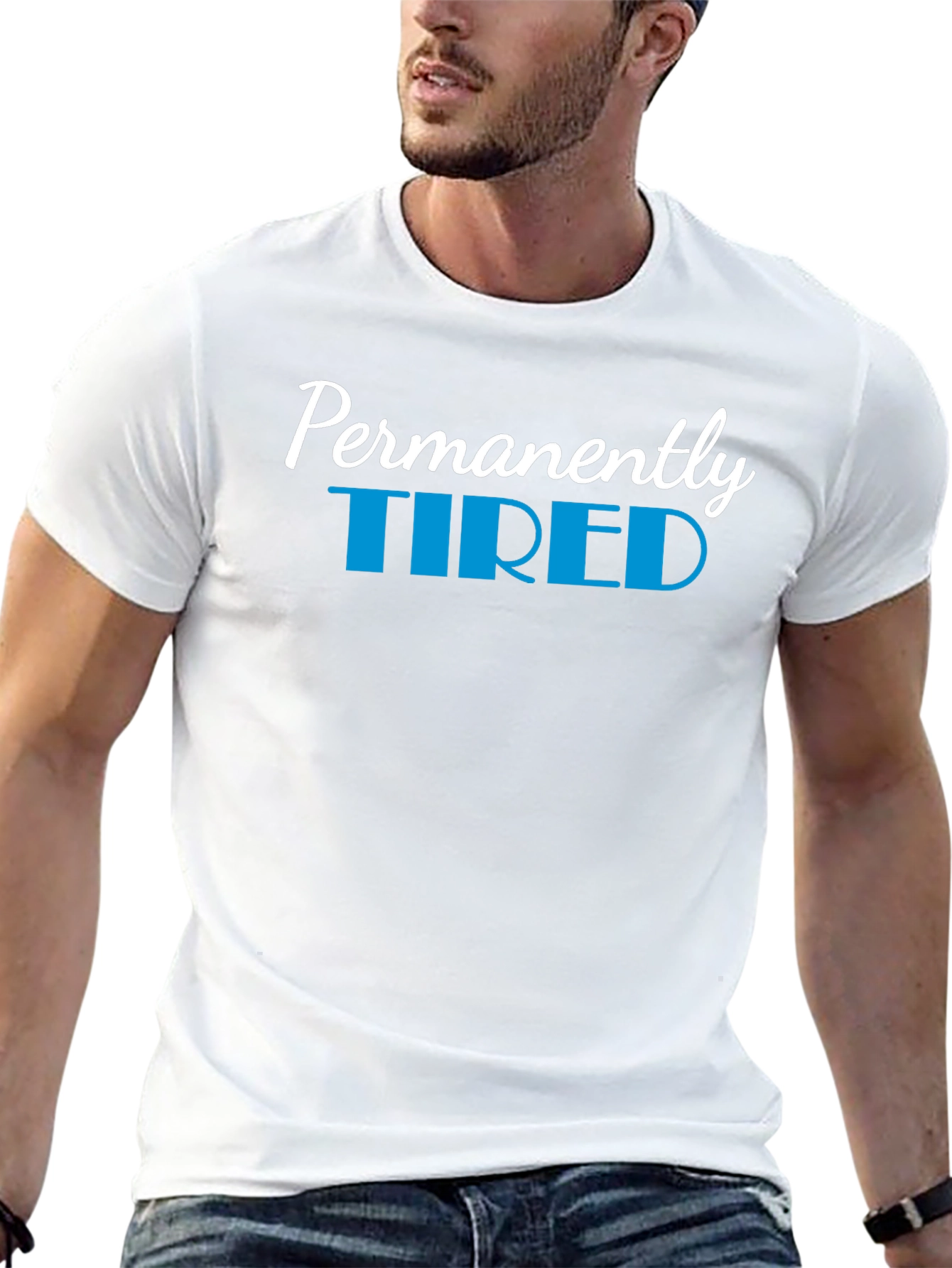 Permanently Tired Black Graphic T-Shirt