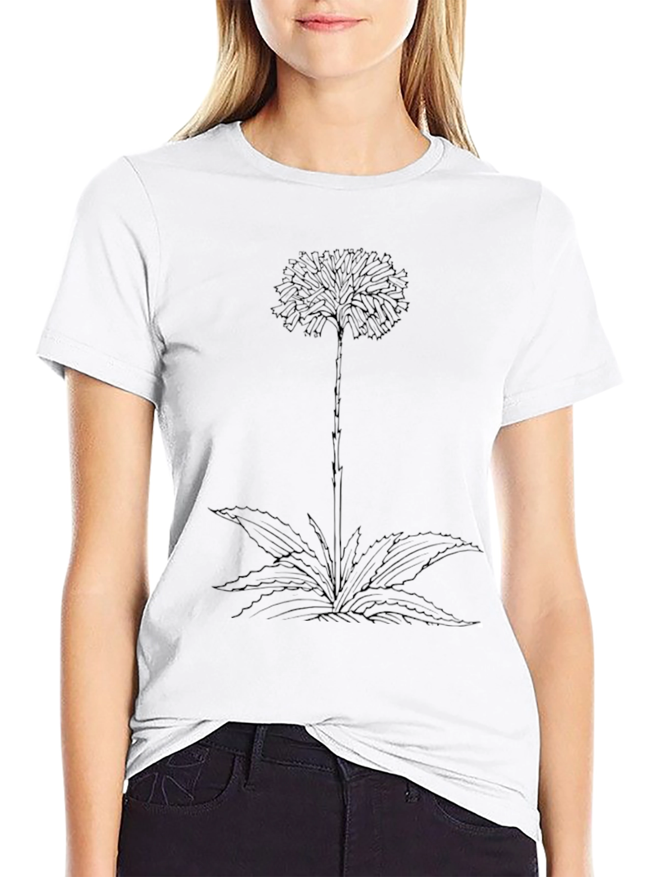 Botanical Graphic Tee - Black Cotton Comfort