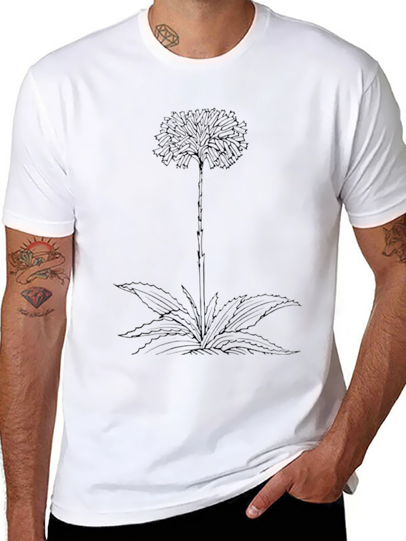 Botanical Graphic Tee - Black Cotton Comfort