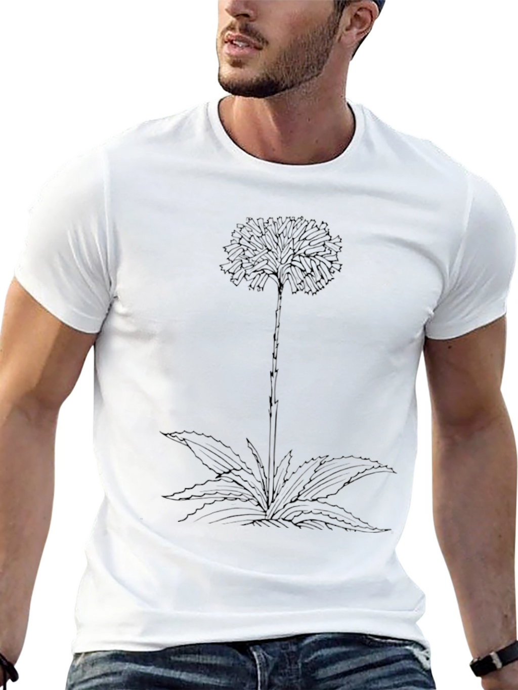 Botanical Graphic Tee - Black Cotton Comfort