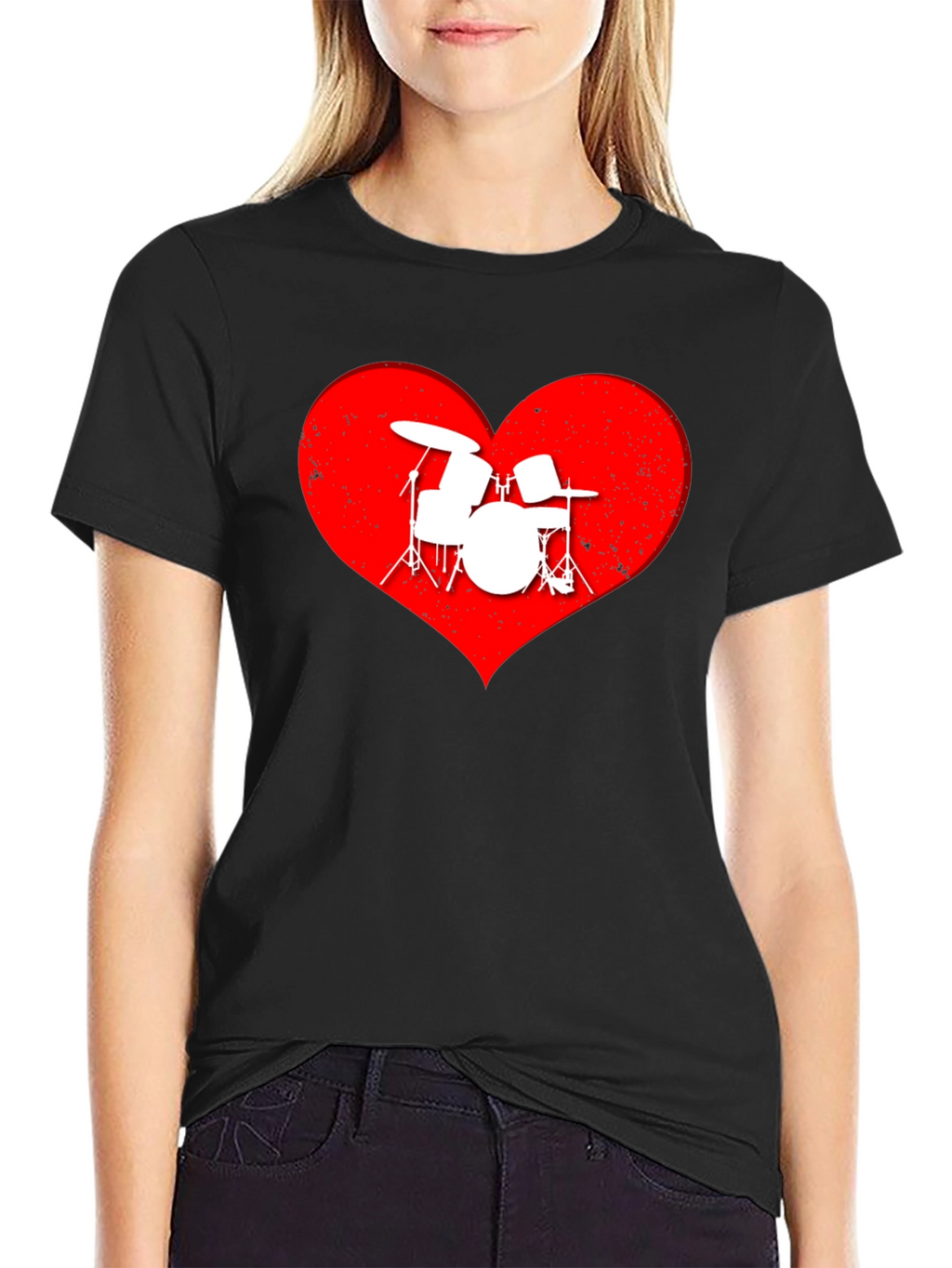 Drummer Heartbeat T-Shirt - Music Lover Tee