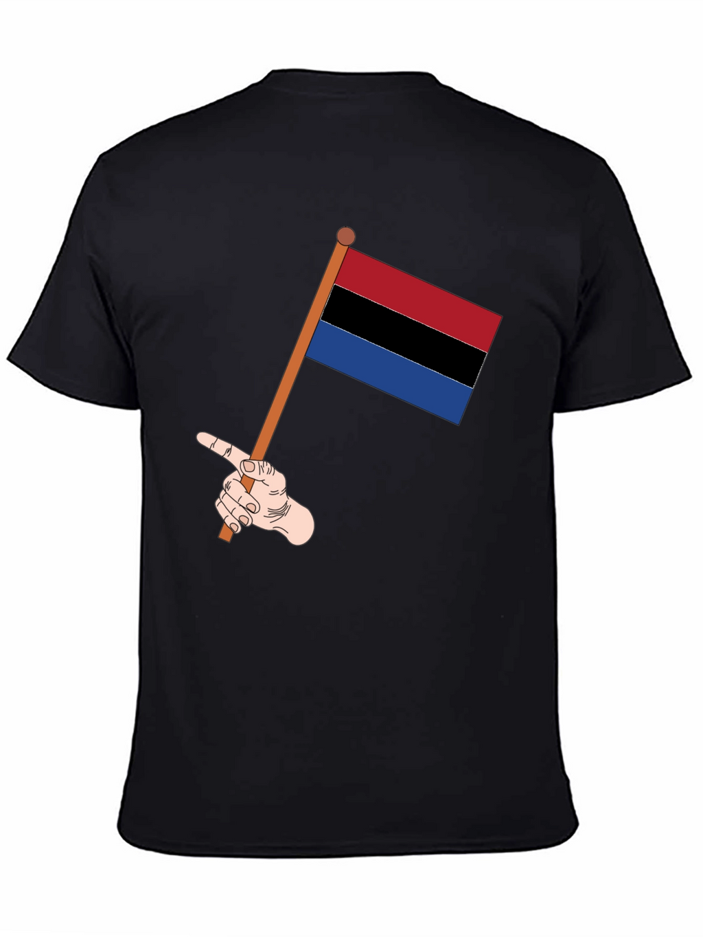 Striped Flag Graphic Tee - Black