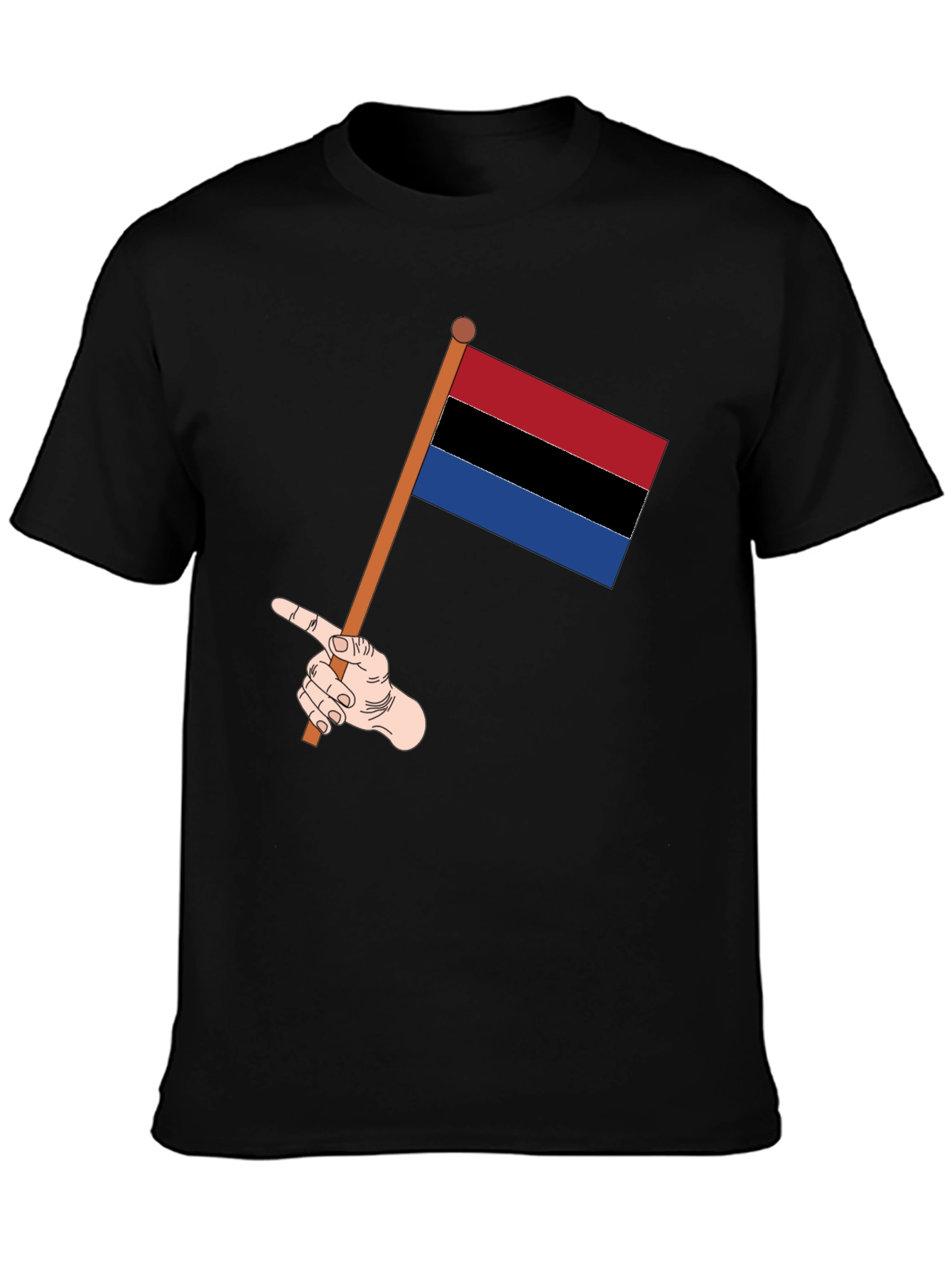 Striped Flag Graphic Tee - Black