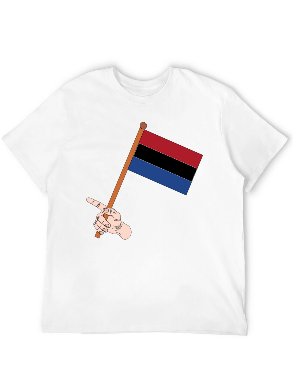 Striped Flag Graphic Tee - Black