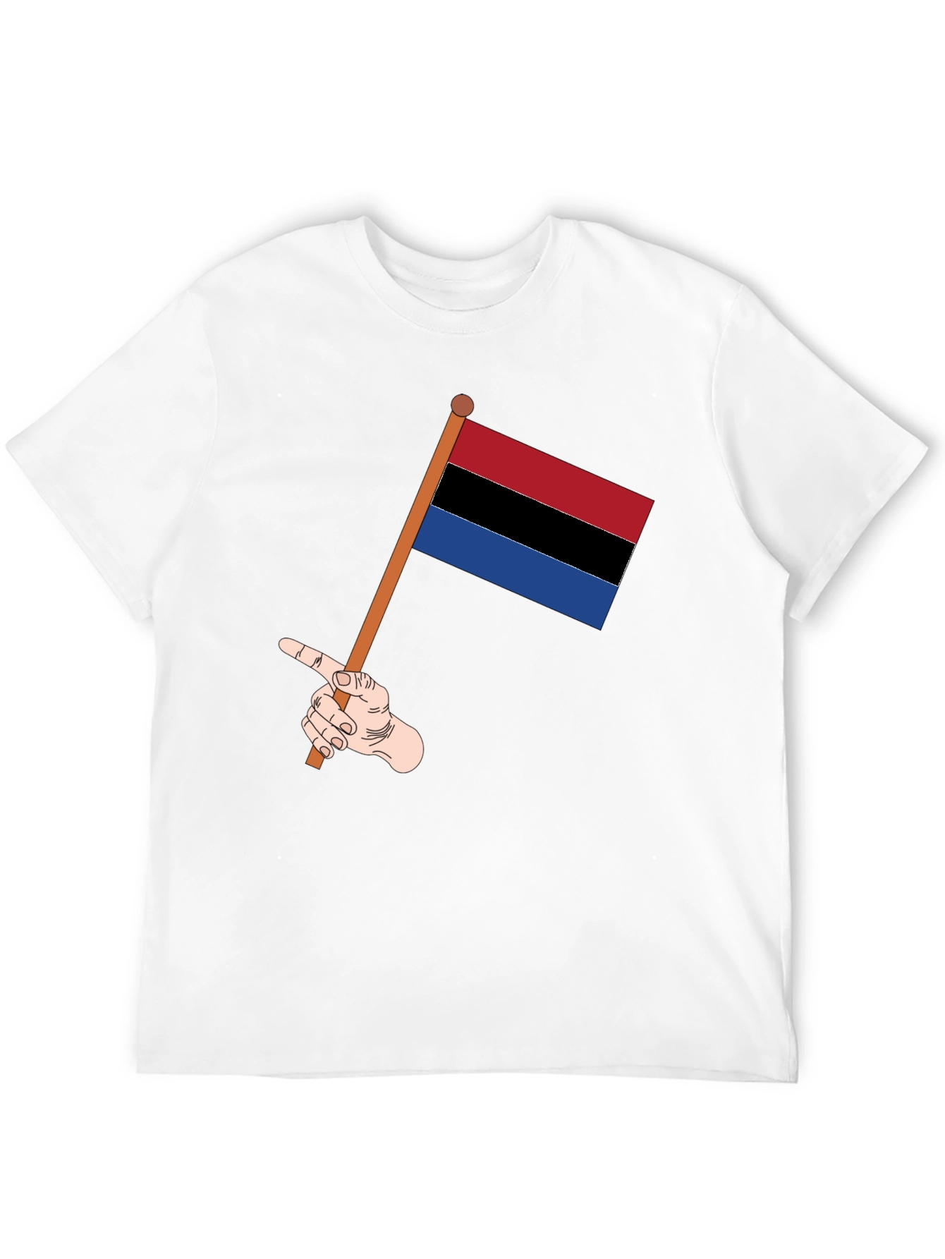 Striped Flag Graphic Tee - Black