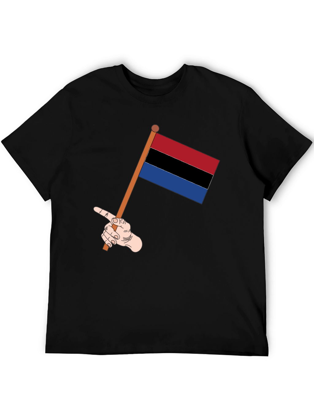 Striped Flag Graphic Tee - Black