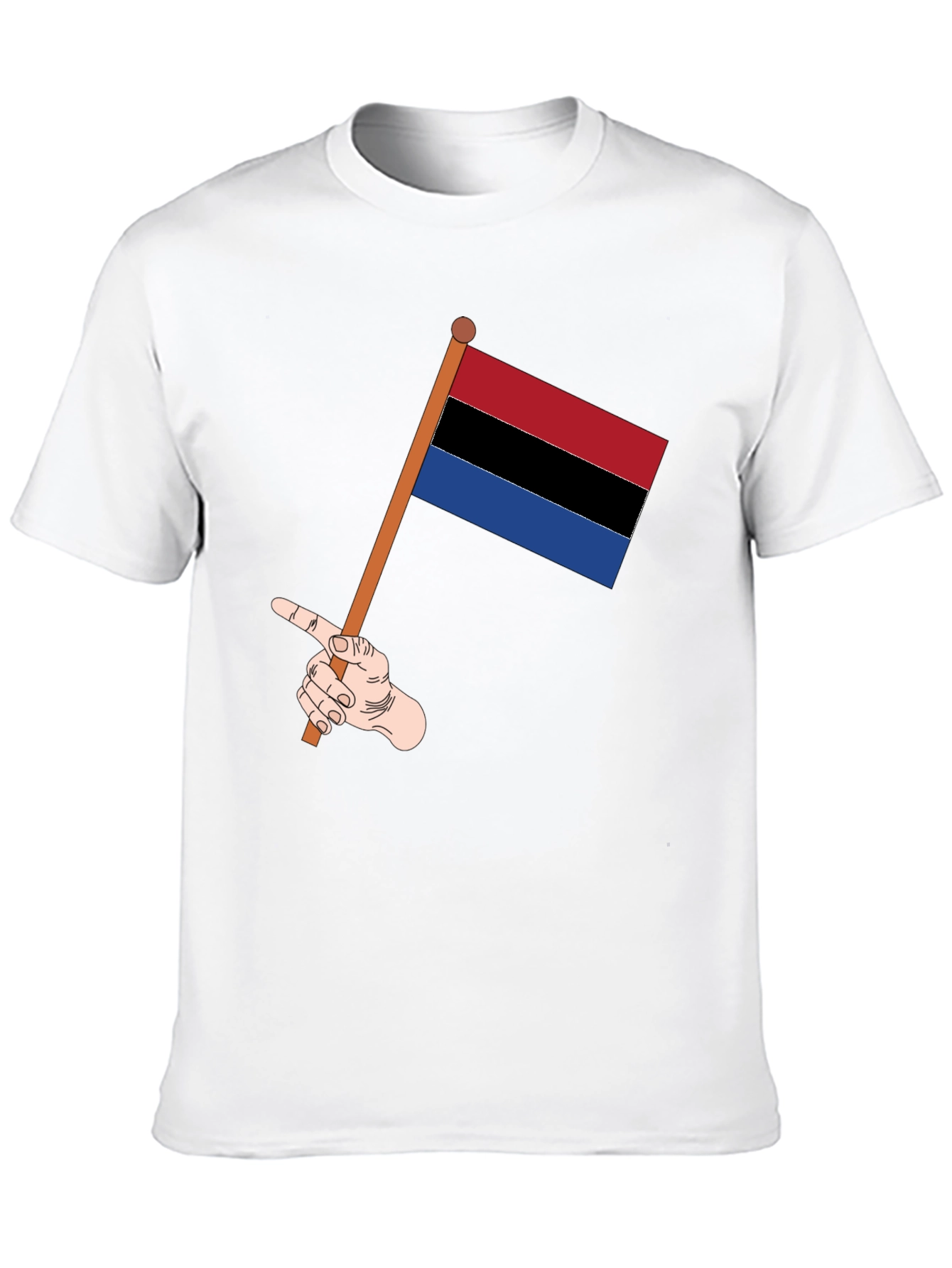 Striped Flag Graphic Tee - Black