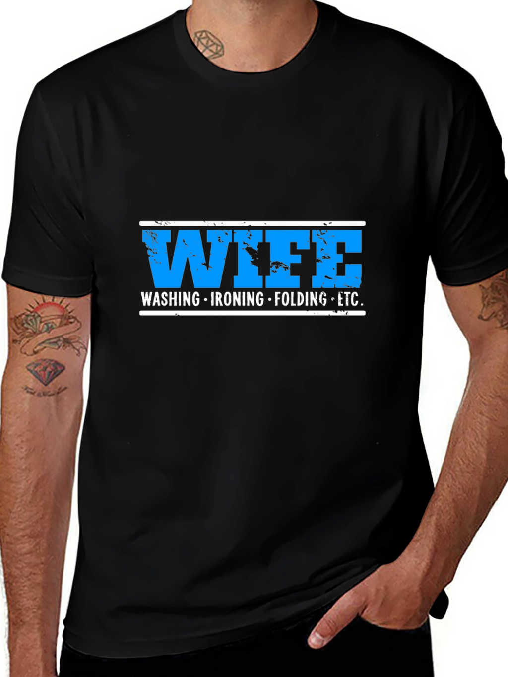 Wife Washing Ironing Folding ETC Funny Graphic T-Shirt