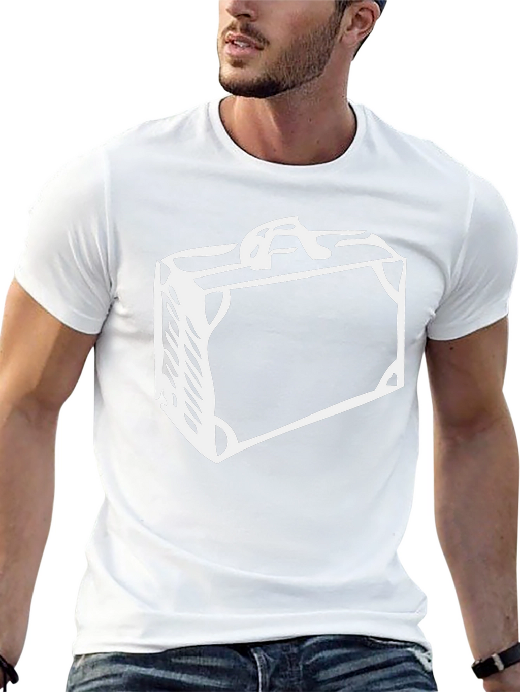 Suitcase Graphic Black Tee - Travel Ready Style