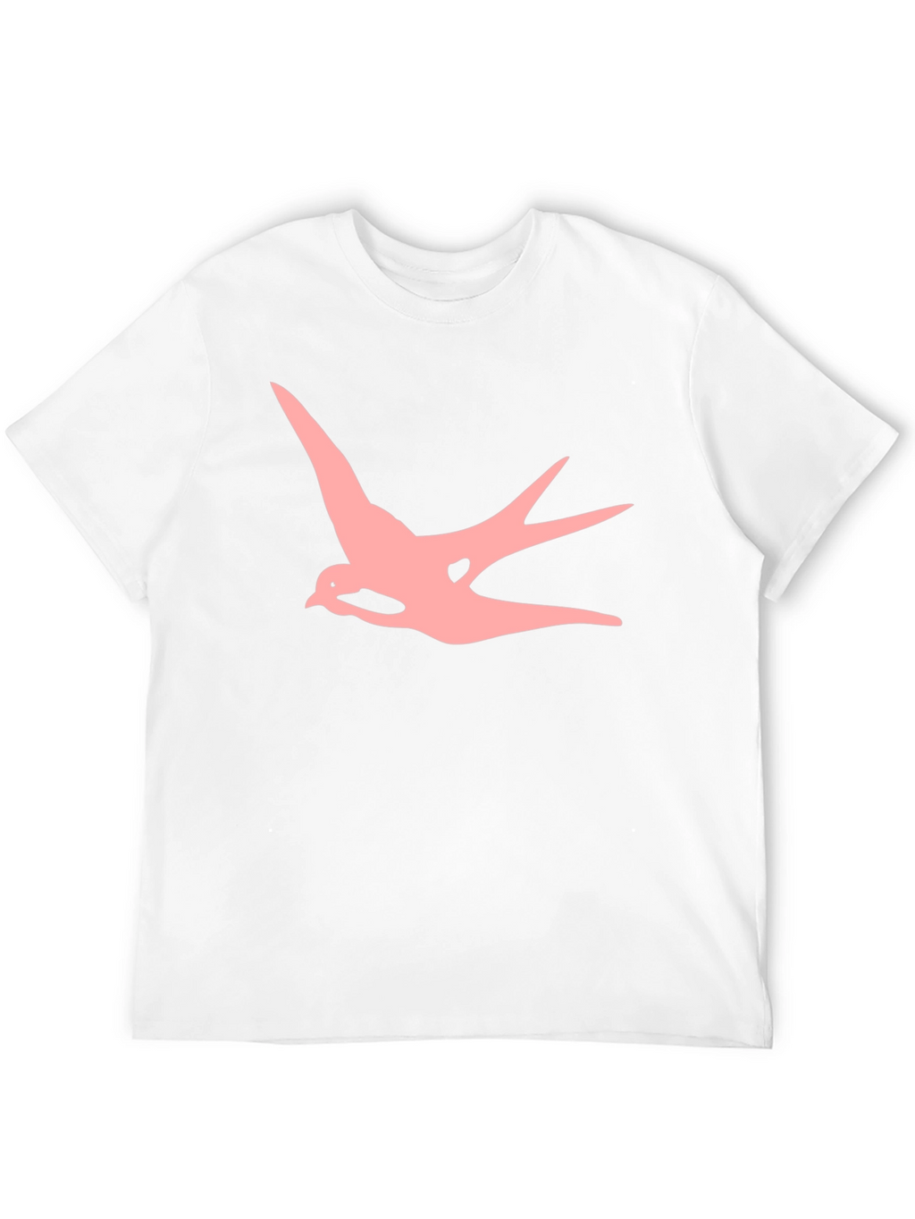 Mens Black T-shirt with Pink Swallow Graphic