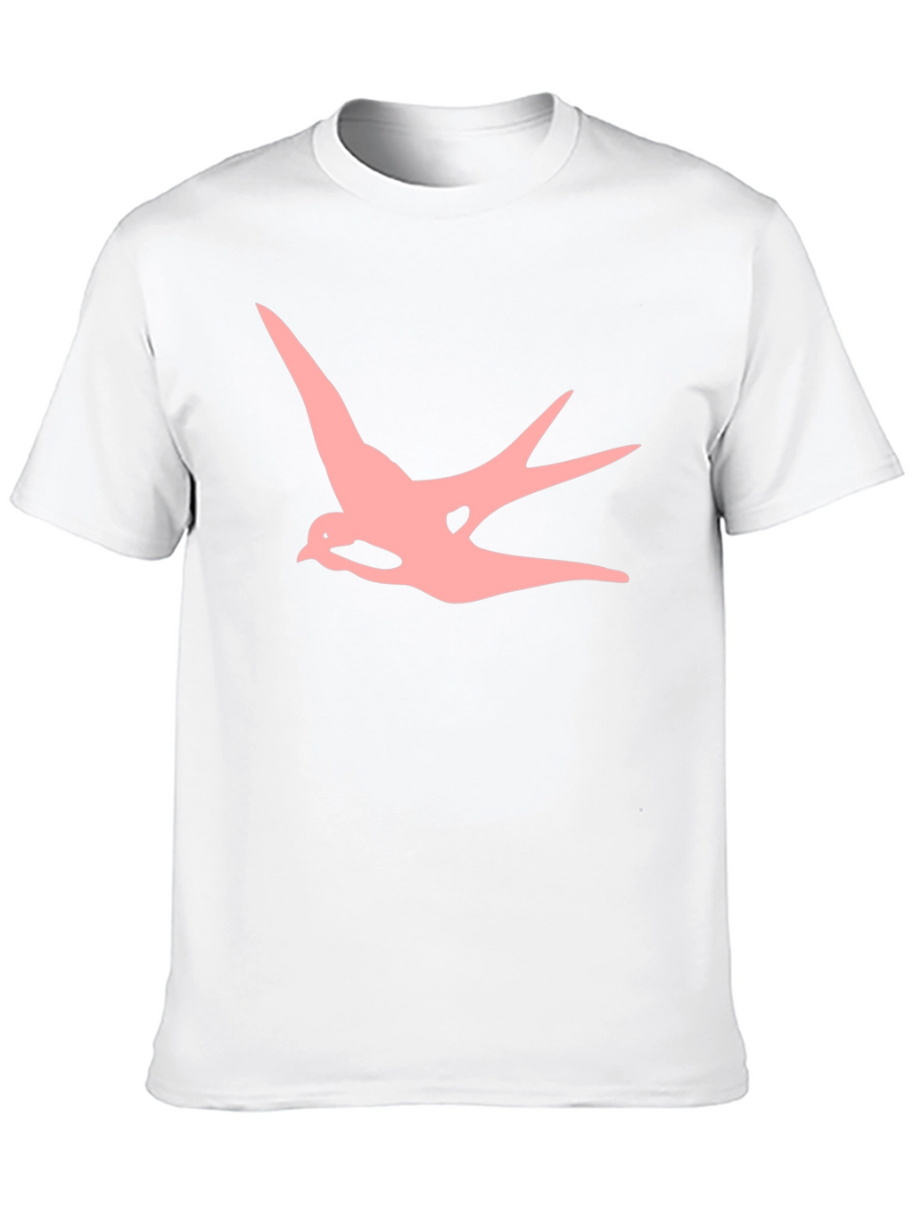 Mens Black T-shirt with Pink Swallow Graphic