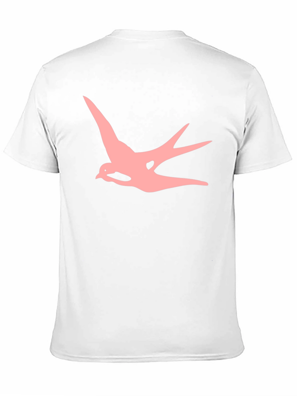 Mens Black T-shirt with Pink Swallow Graphic