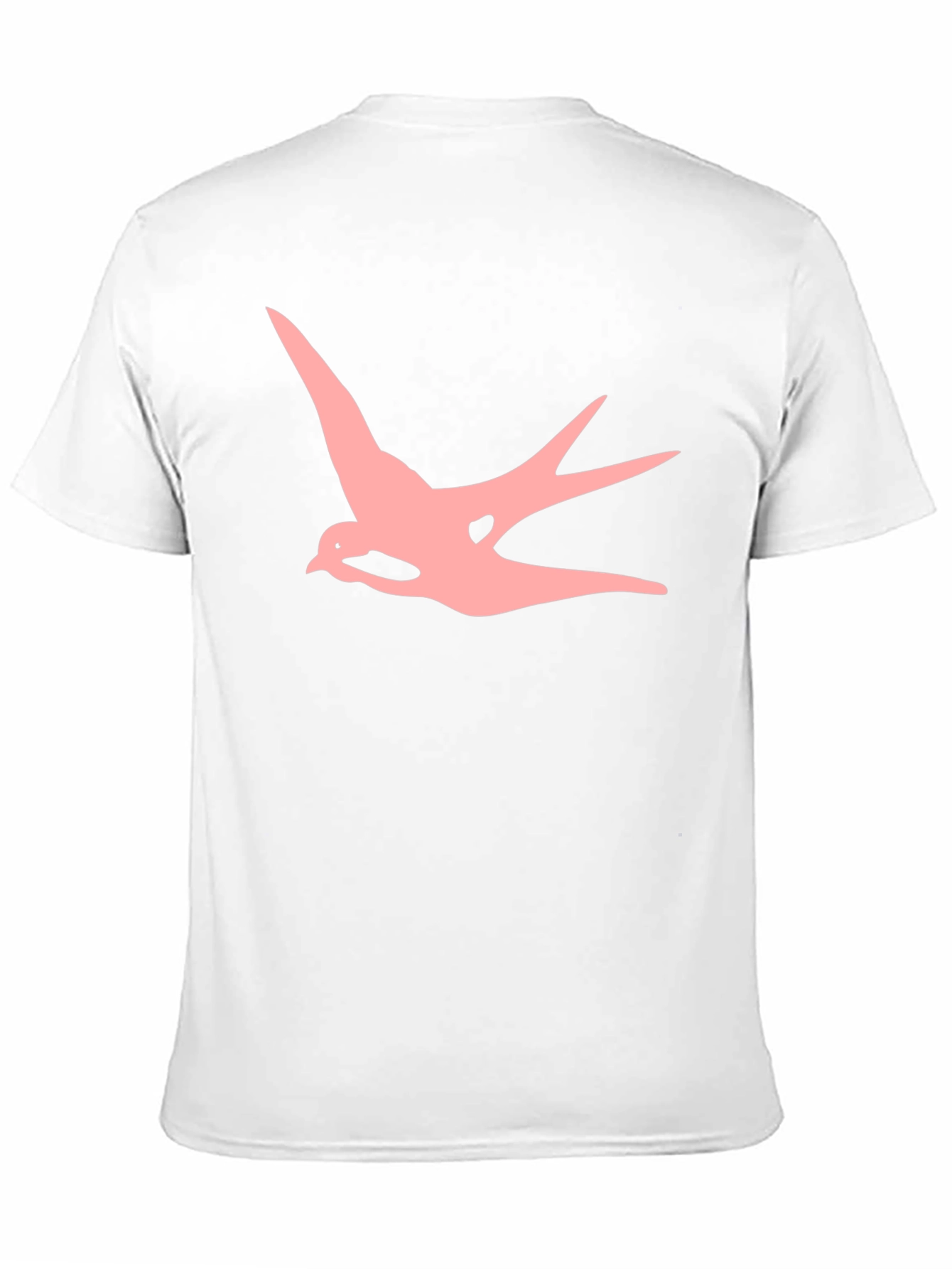 Mens Black T-shirt with Pink Swallow Graphic