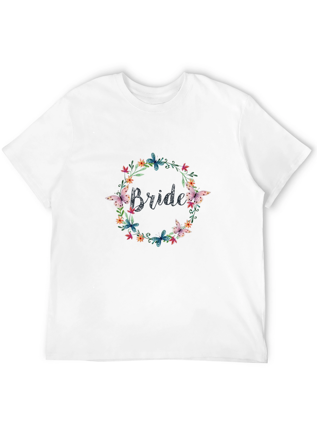 Bride Floral Wreath Graphic Tee - Black