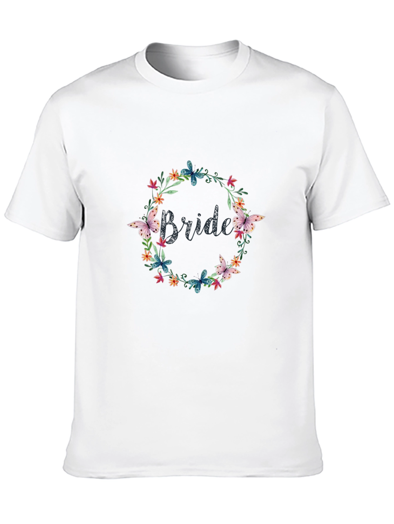 Bride Floral Wreath Graphic Tee - Black