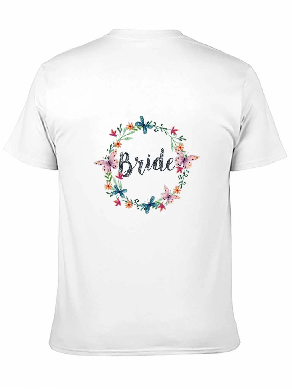 Bride Floral Wreath Graphic Tee - Black