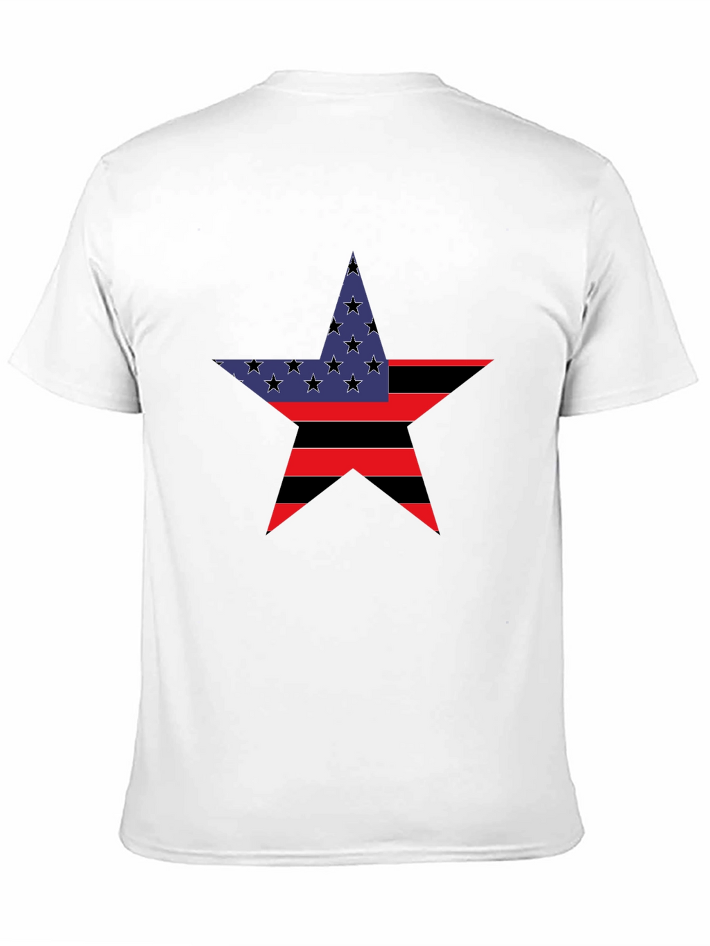 Patriotic Star Graphic Tee - Black