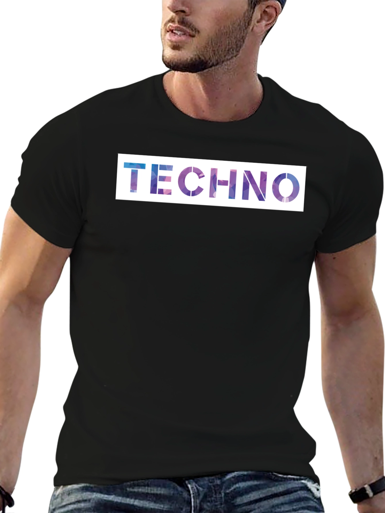 Techno Galaxy T-Shirt - Premium Black Cotton Blend
